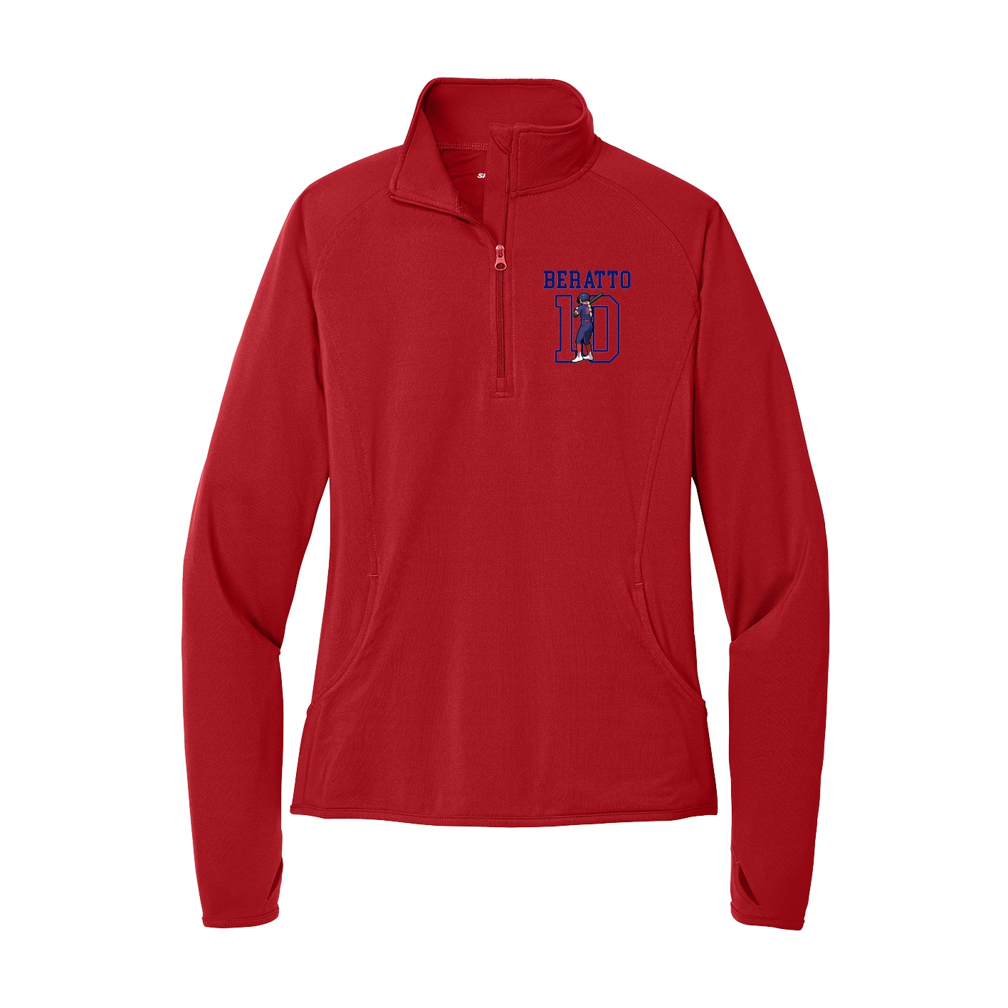 Women's Q-Zip Pullover — Shirsey in Red