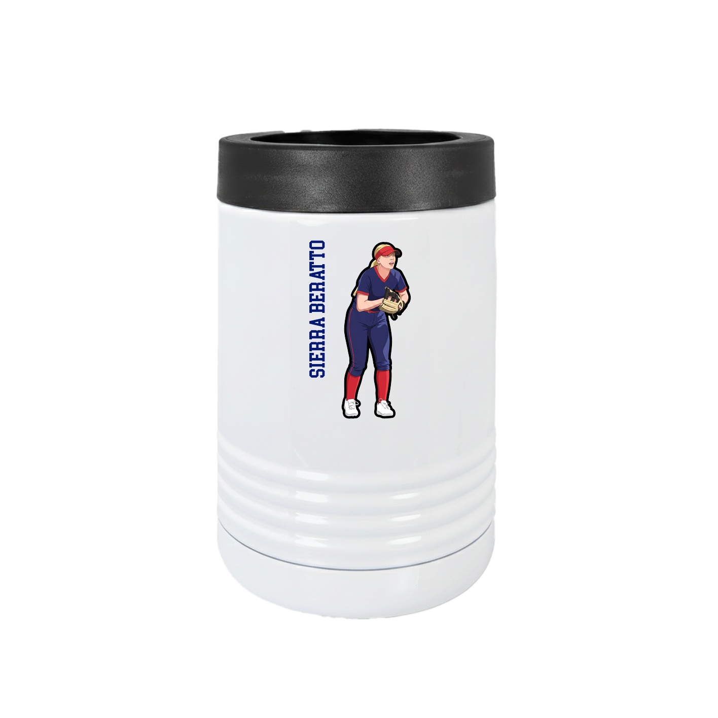 Beverage Holder — Name Vertical in White