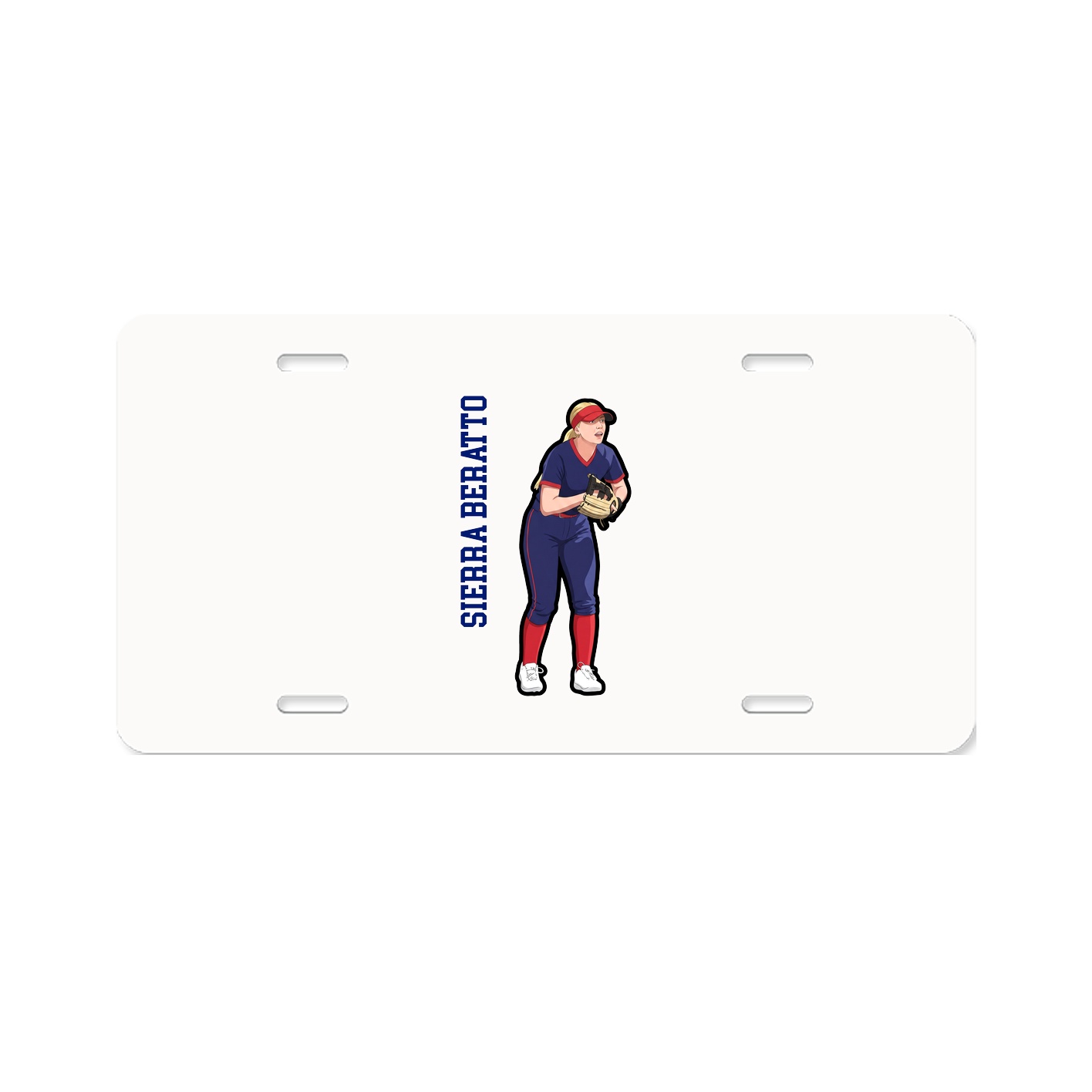 License Plate — Name Vertical in Classic