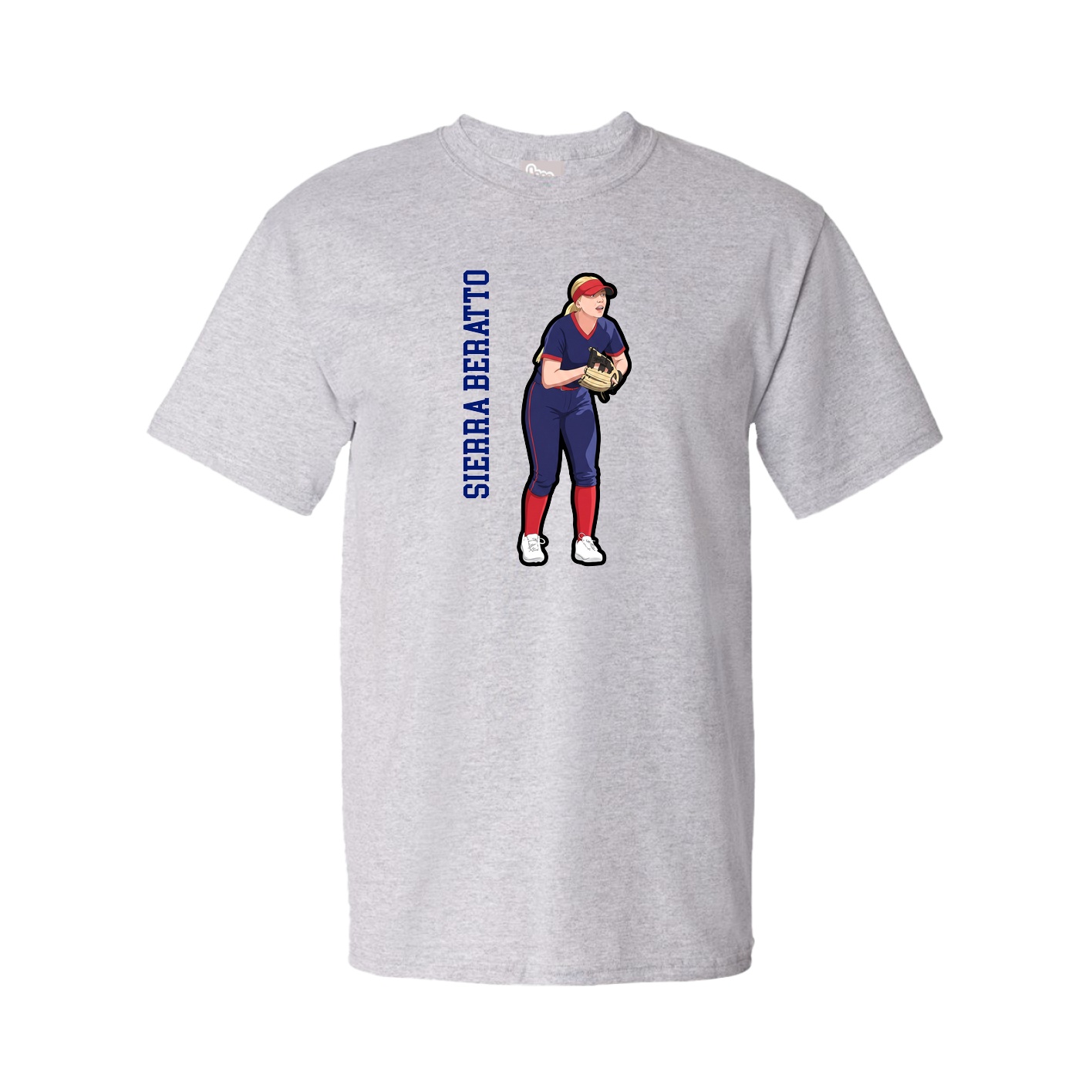 Tee — Name Vertical in Grey