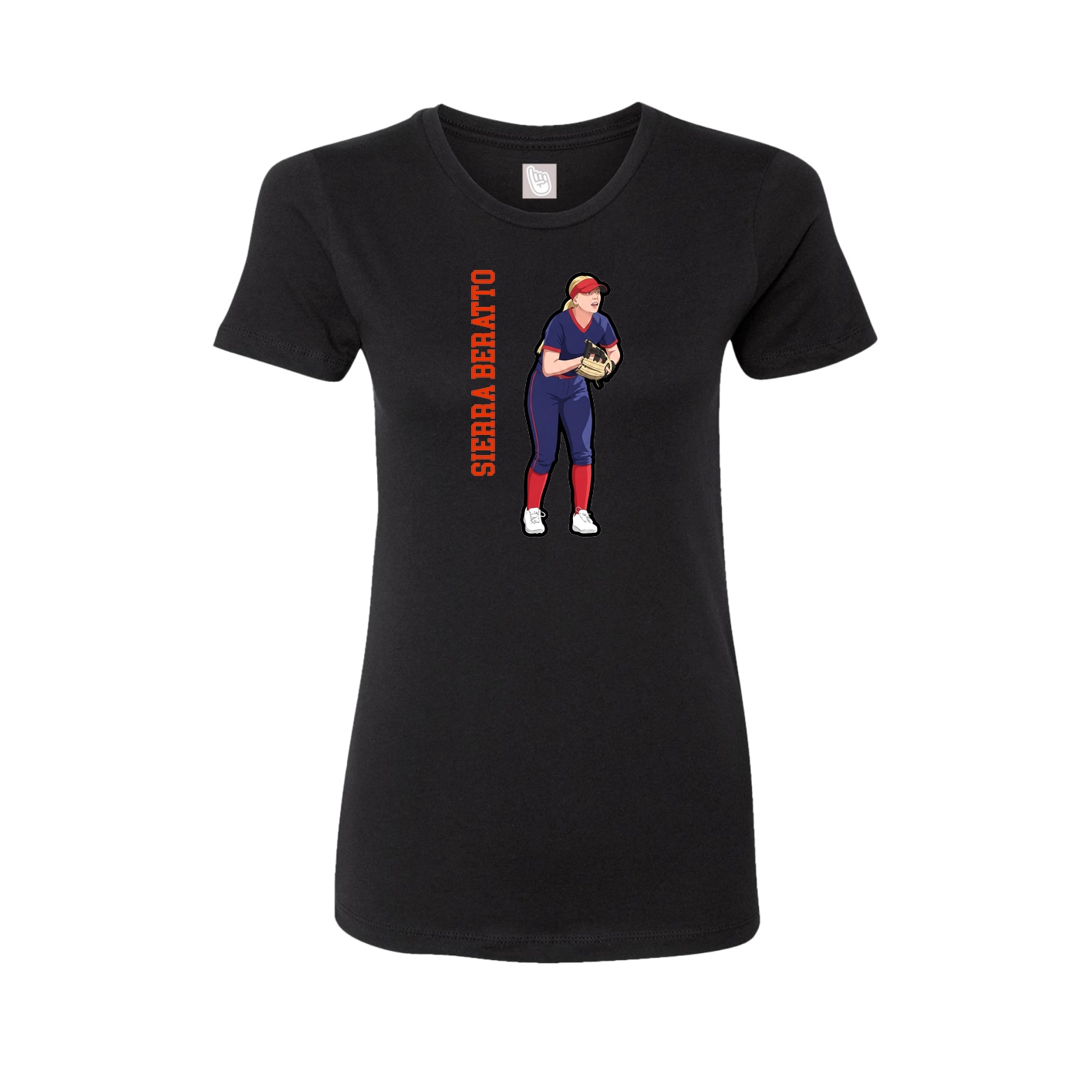 Fitted Women's Tee — Name Vertical in Black