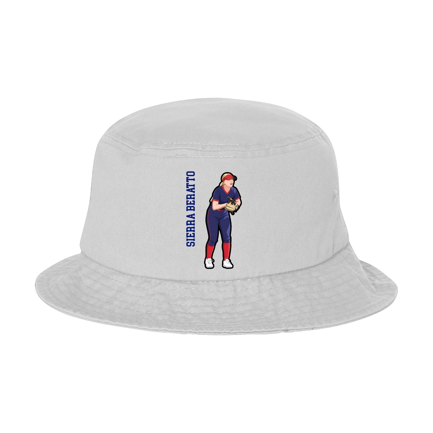 Bucket Cap — Name Vertical in White