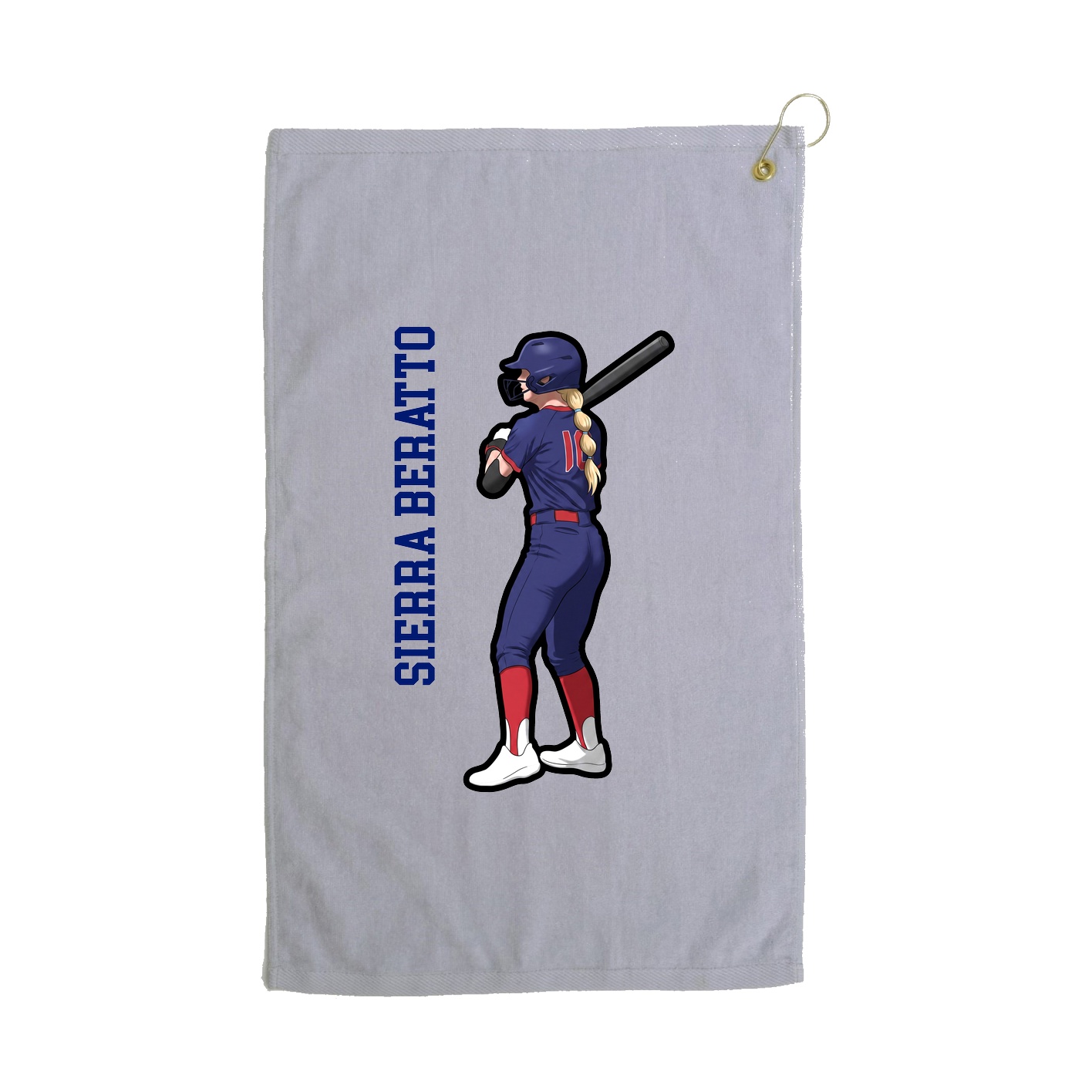 Golf Towel — Name Vertical in Grey