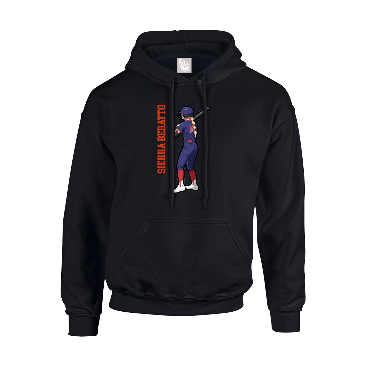 Hoodie — Name Vertical in Black