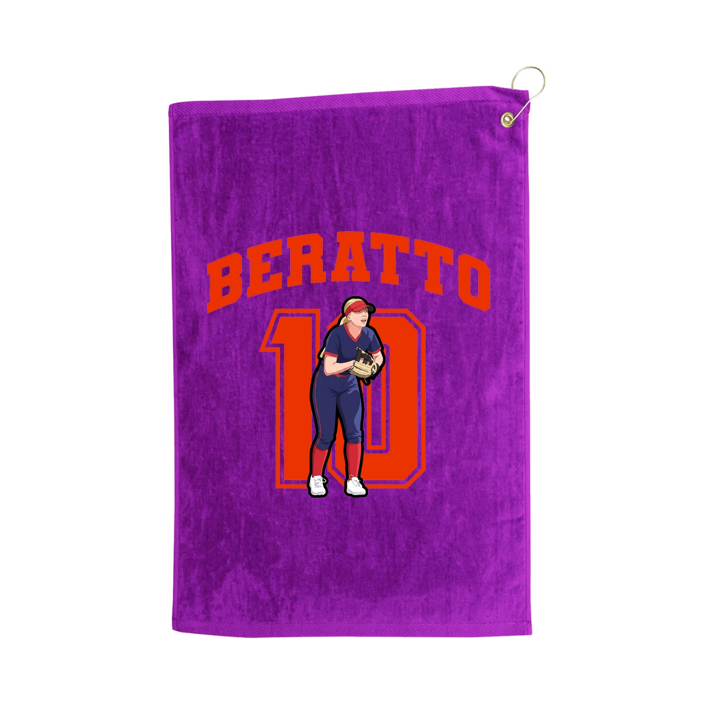 Golf Towel — Number in Purple