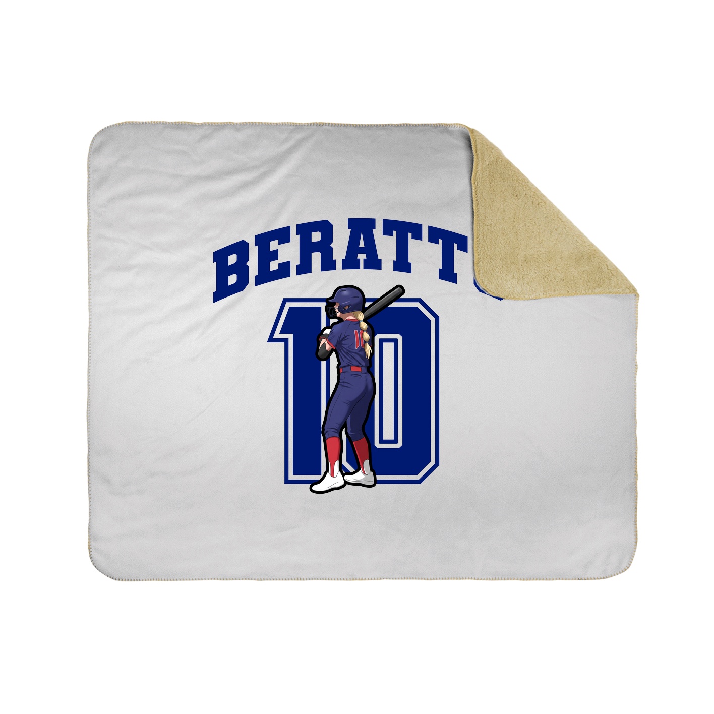 Throw Blanket — Number in White