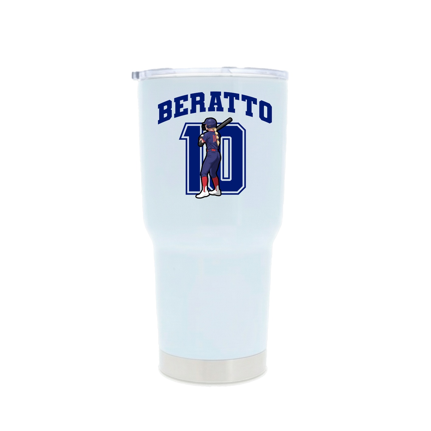 30oz Stainless Steel Tumbler — Number in White