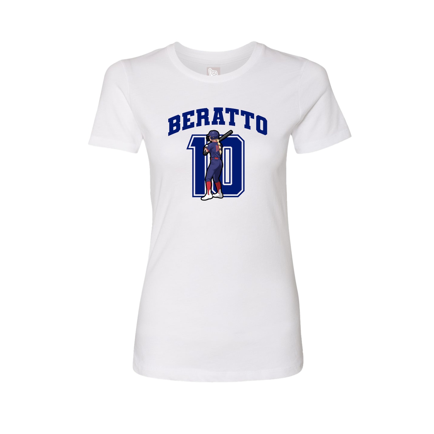 Fitted Women's Tee — Number in White
