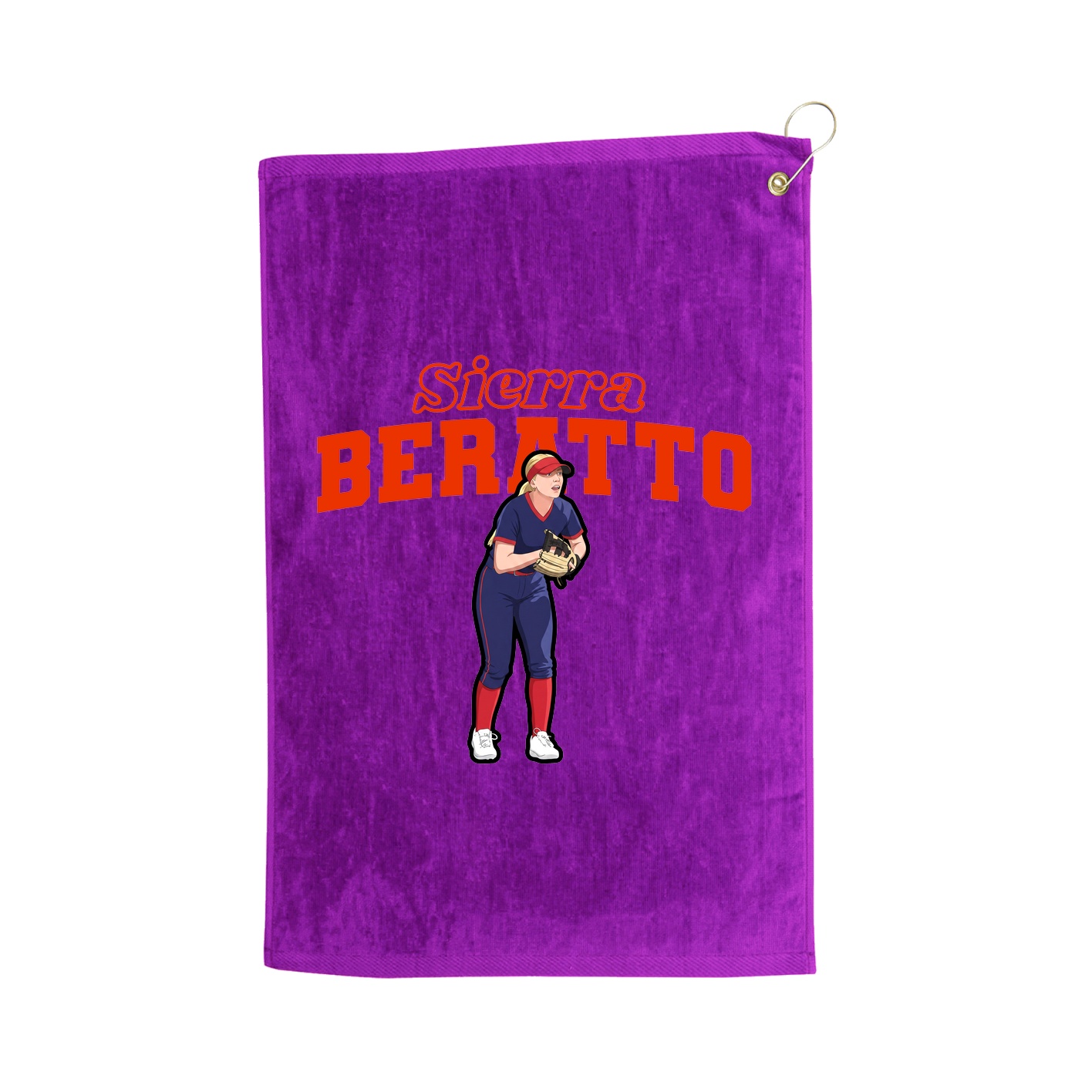Golf Towel — Name Arch in Purple