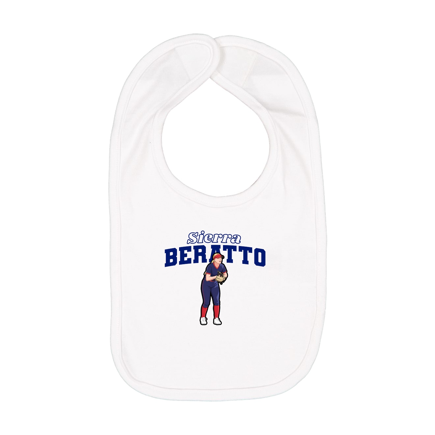 Infant Bib — Name Arch in White
