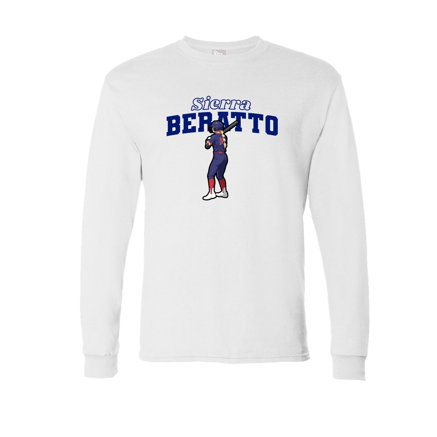 Long Sleeve Tee — Name Arch in White