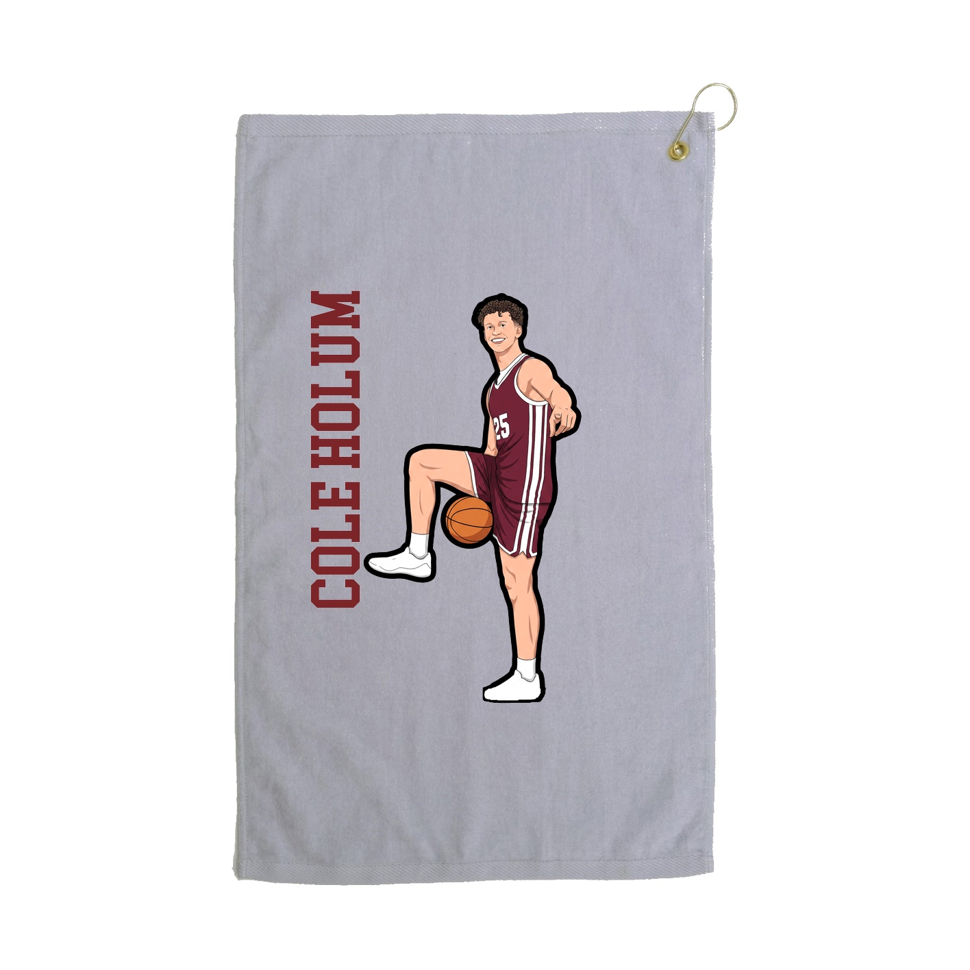 Golf Towel — Name Vertical in Grey