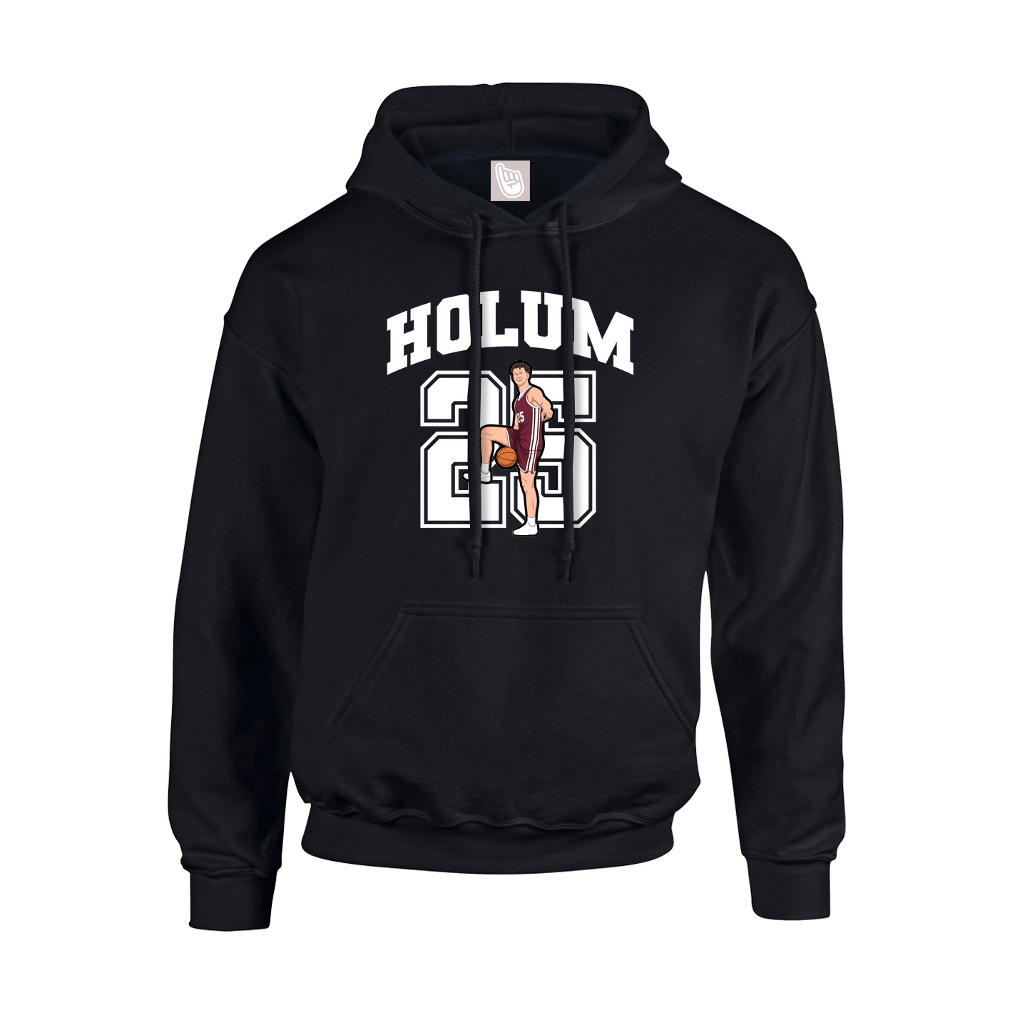 Youth Hoodie — Number in Black