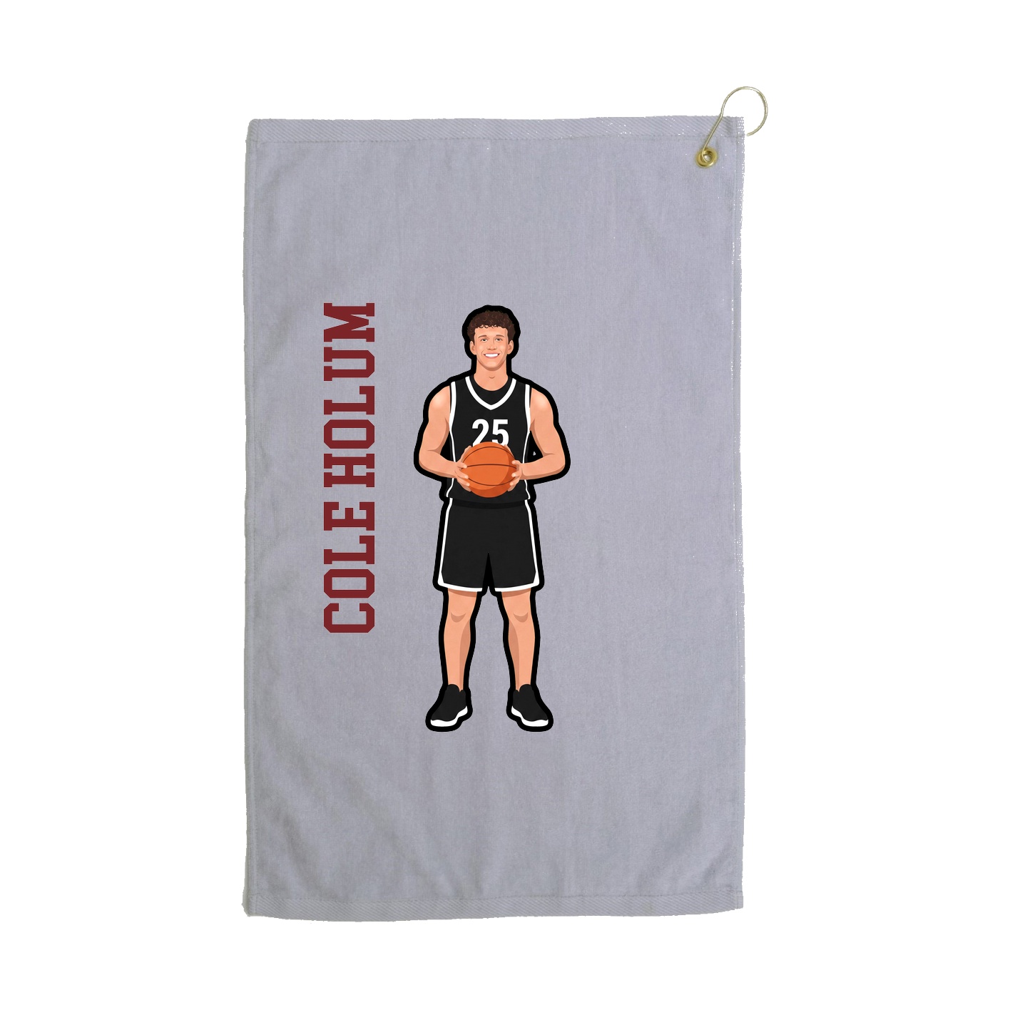 Golf Towel — Name Vertical in Grey