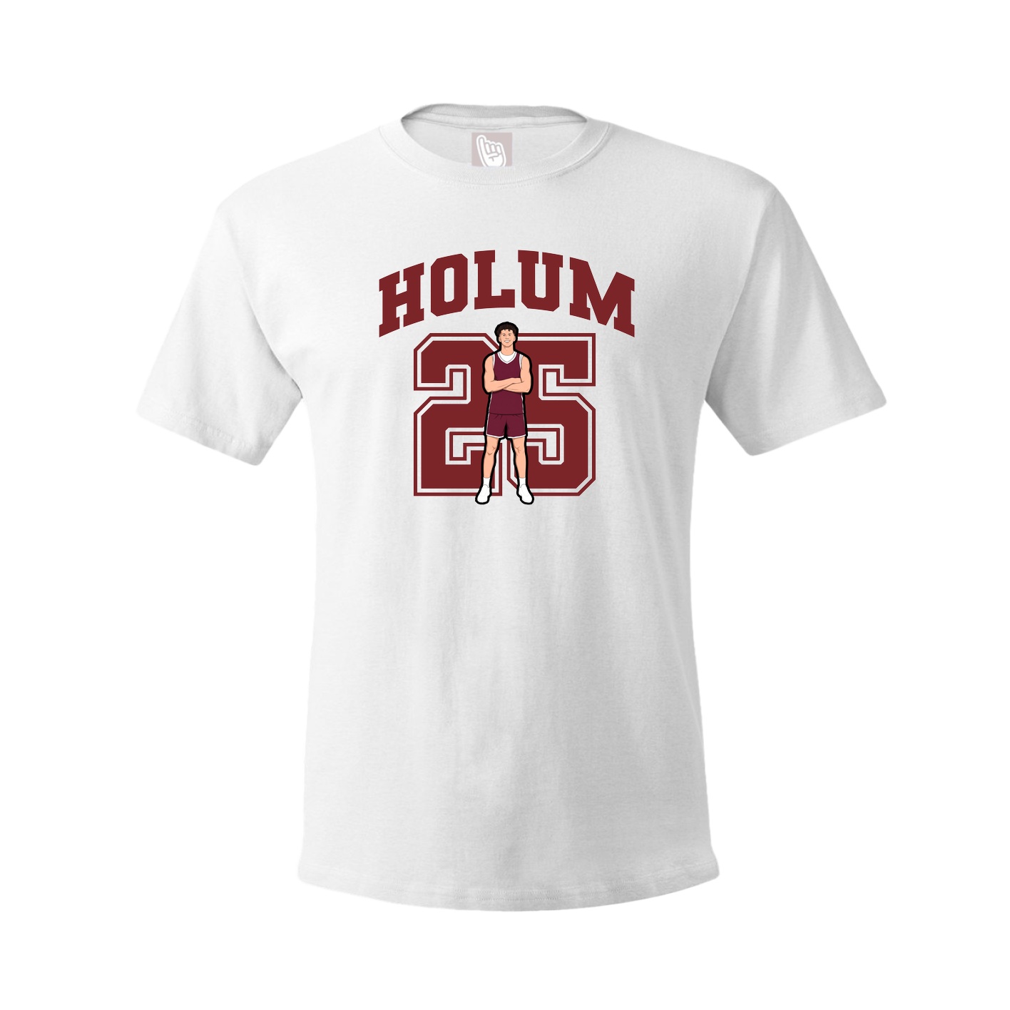 Youth Tee — Number in White