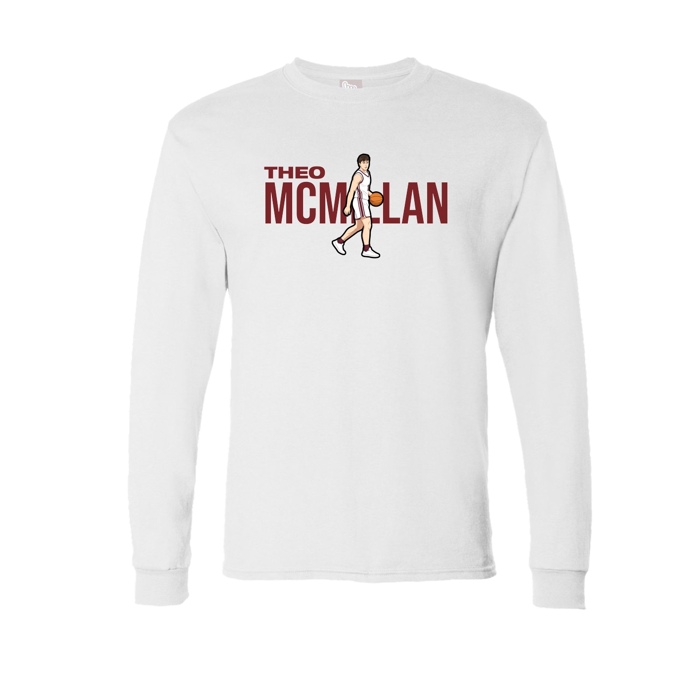 Long Sleeve Tee — Player Name in White