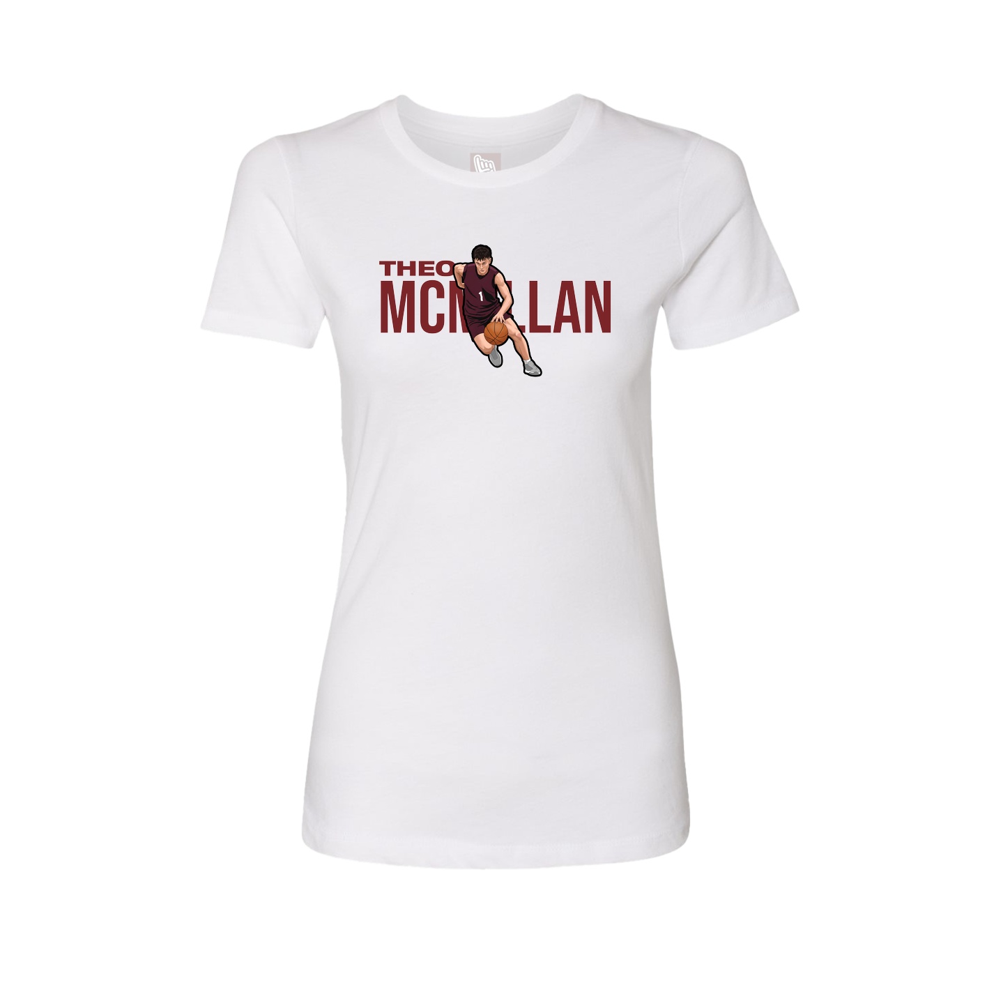Fitted Women's Tee — Player Name in White