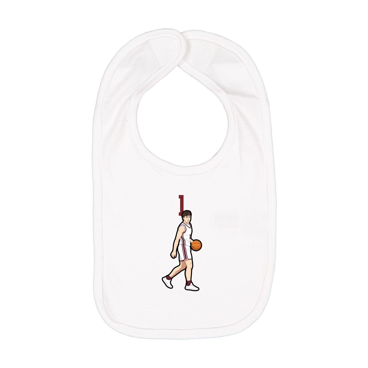 Infant Bib — Number Top in White