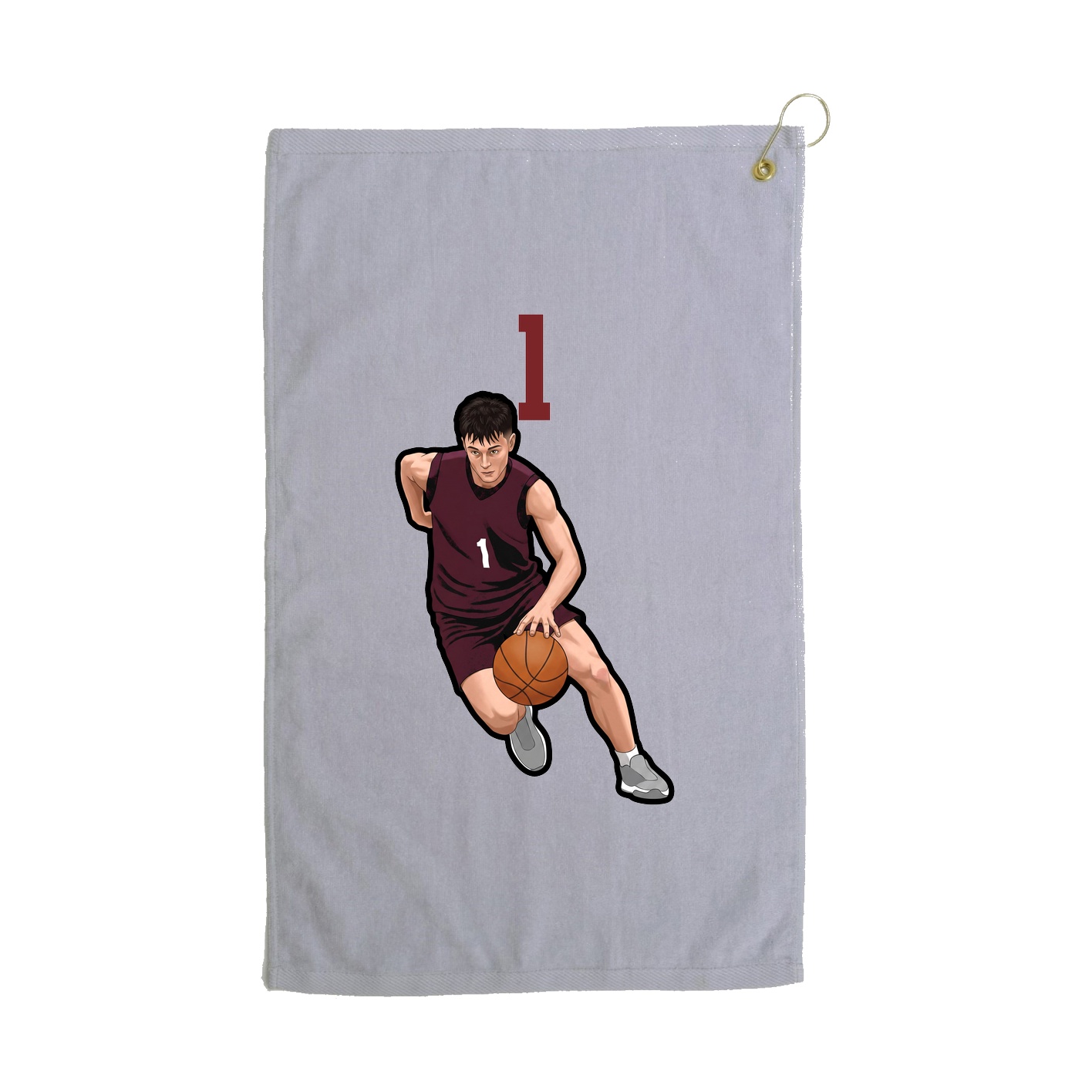 Golf Towel — Number Top in Grey