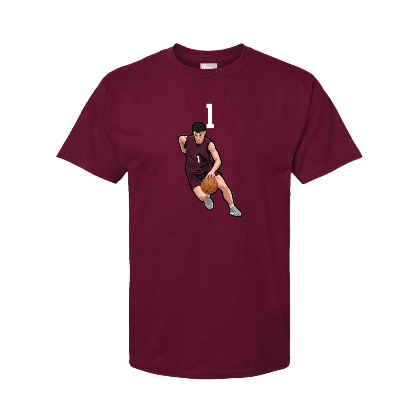 Youth Tee — Number Top in Cardinal