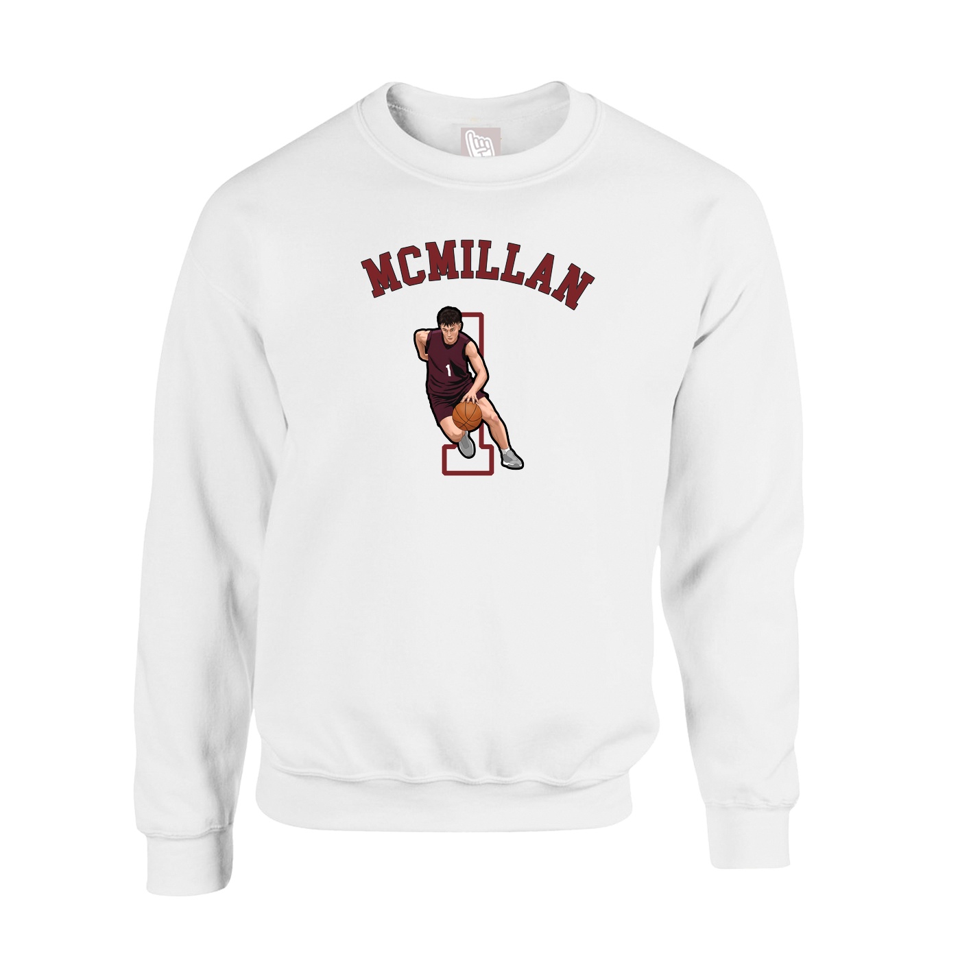 Fleece Crew — Shirsey Arch in White