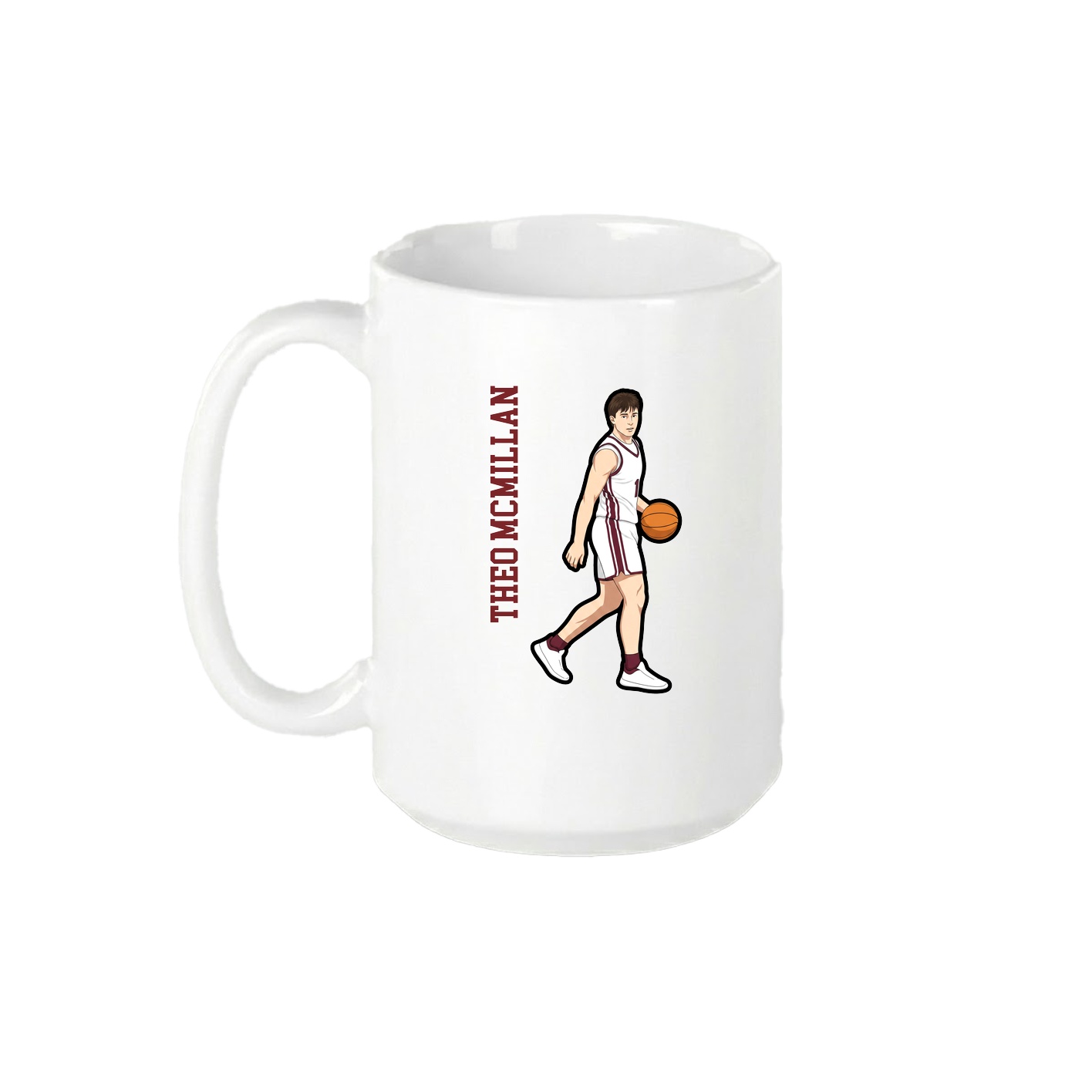 15oz Coffee Mug — Name Vertical in White