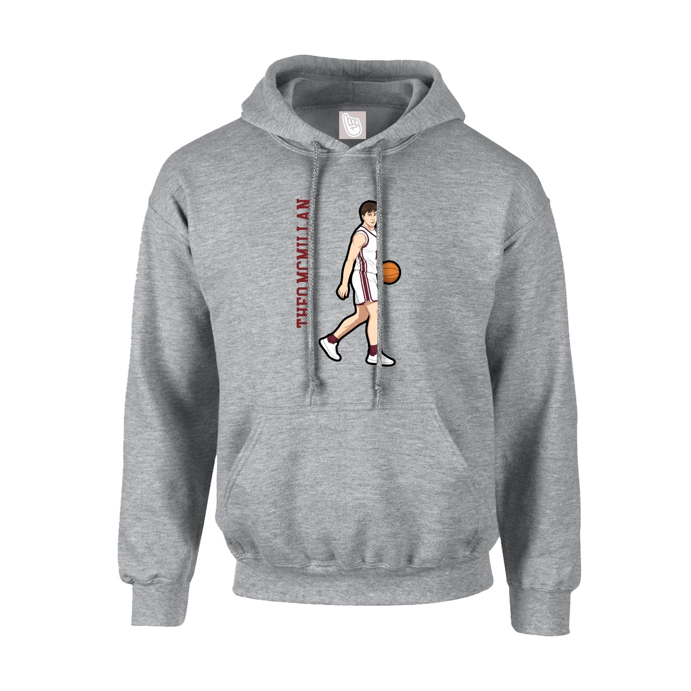 Hoodie — Name Vertical in Grey