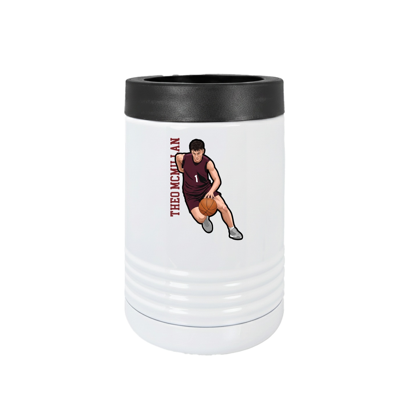 Beverage Holder — Name Vertical in White