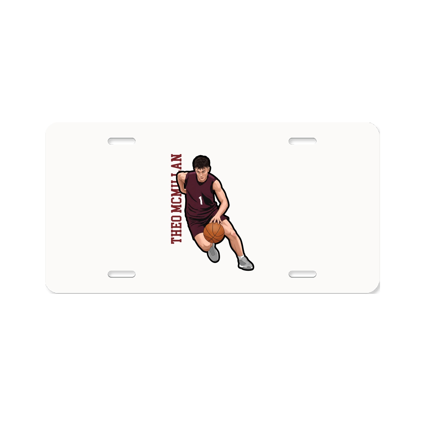 License Plate — Name Vertical in Classic