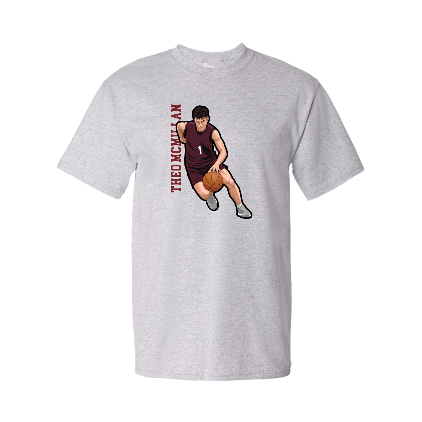 Tee — Name Vertical in Grey