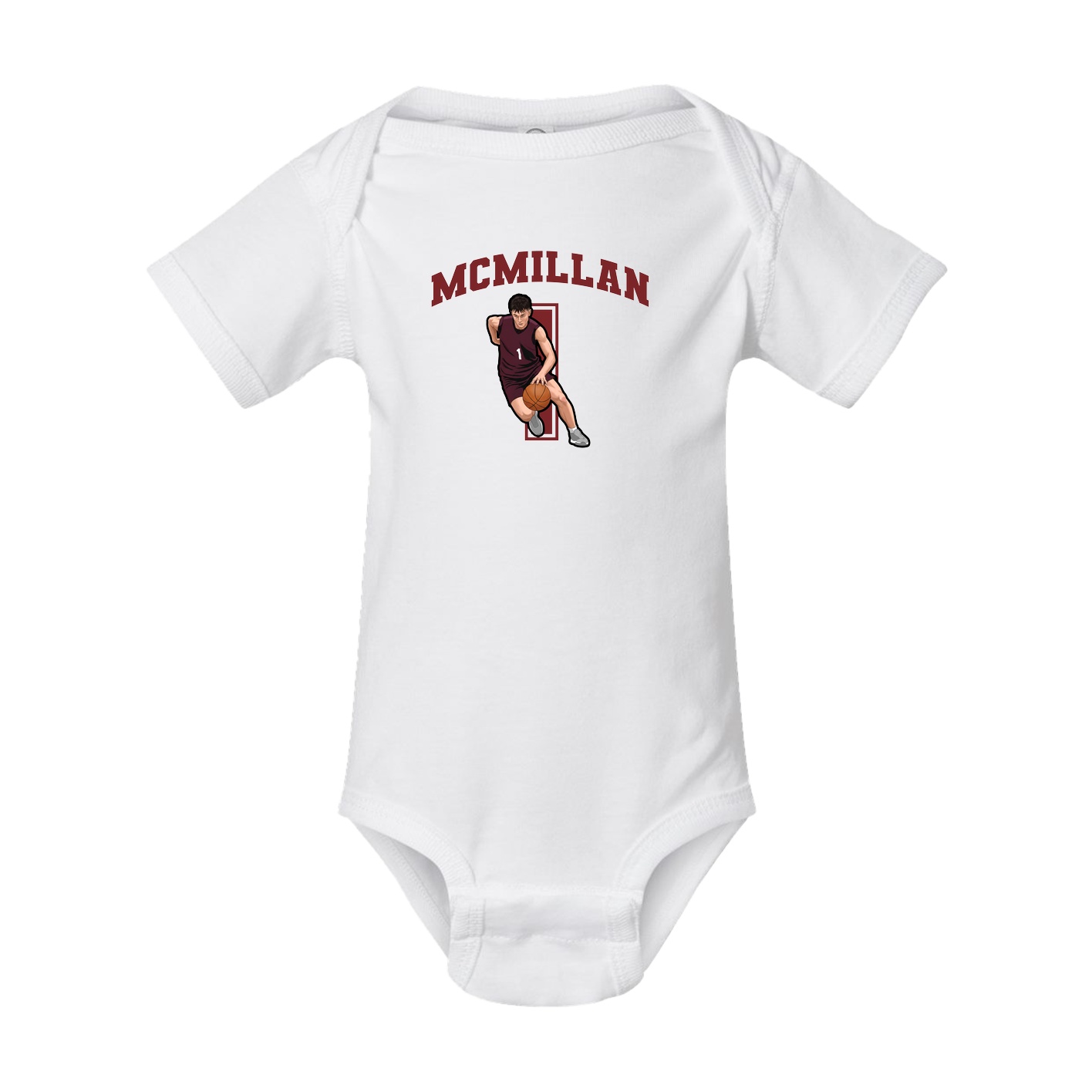 Baby Onesie — Number in White