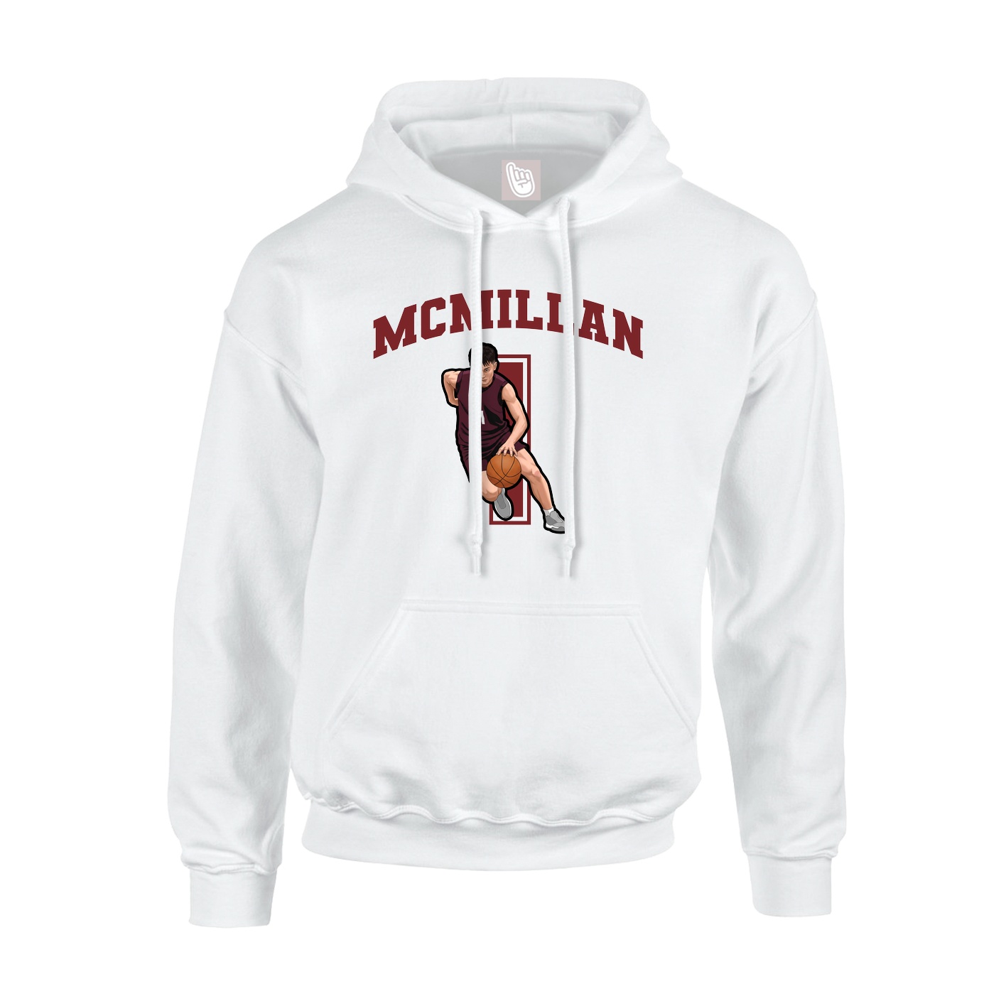 Youth Hoodie — Number in White