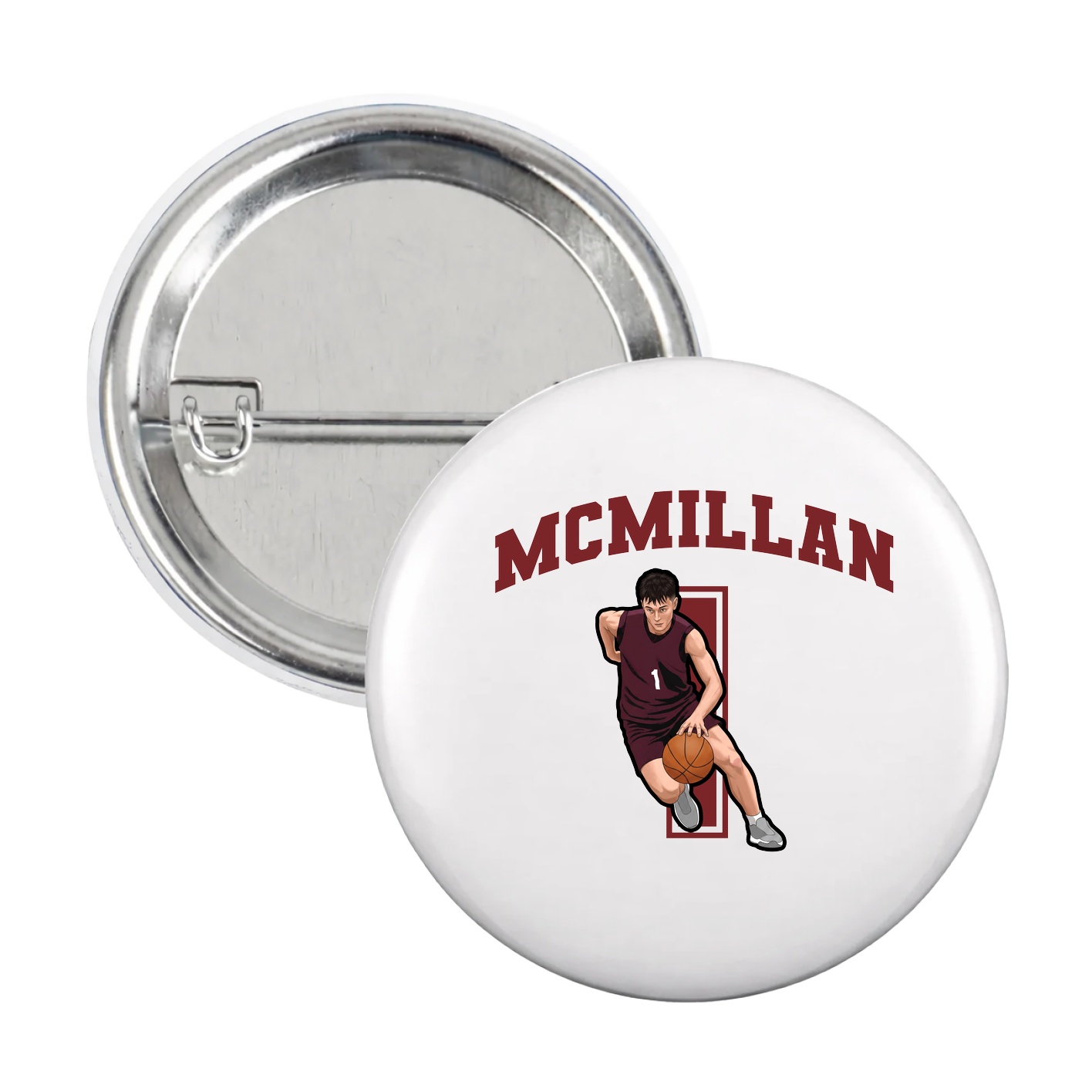 Game Day Button — Number in White