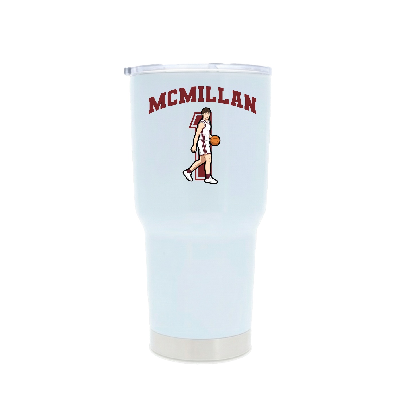 30oz Stainless Steel Tumbler — Number in White