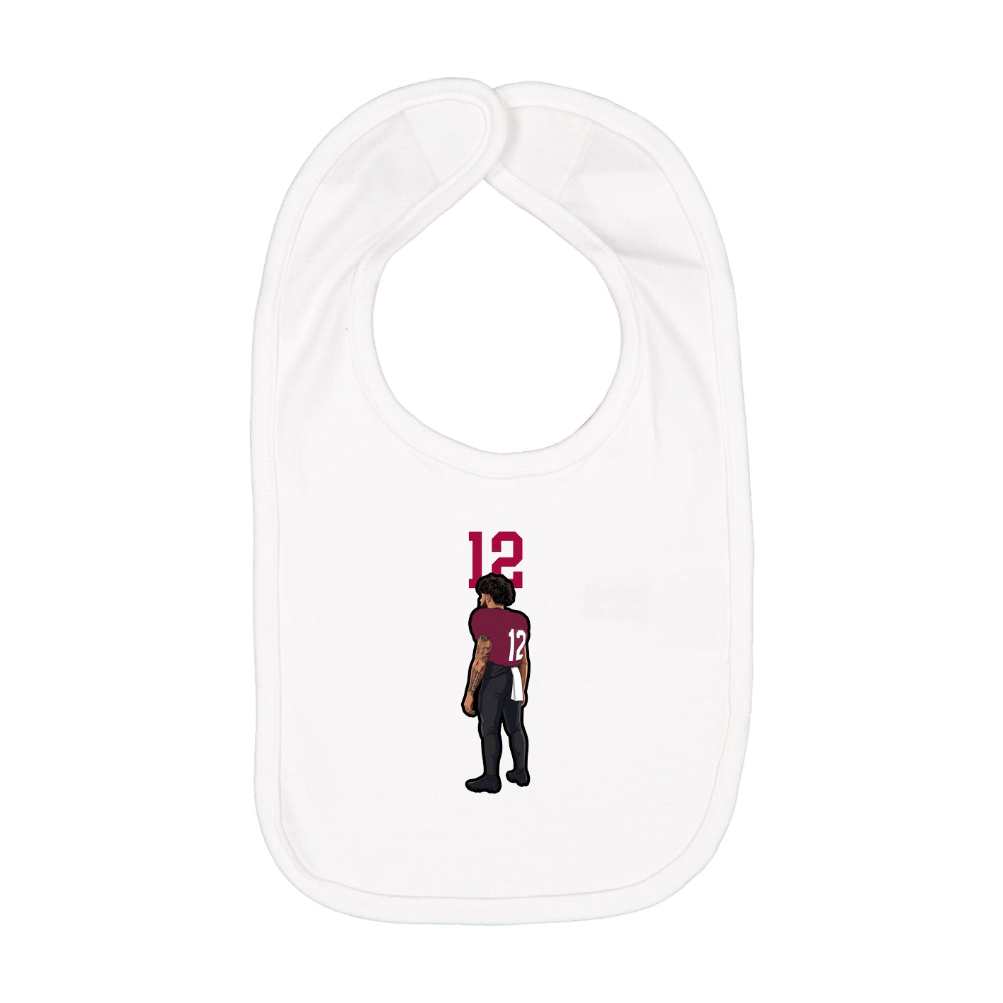Infant Bib — Number Top in White