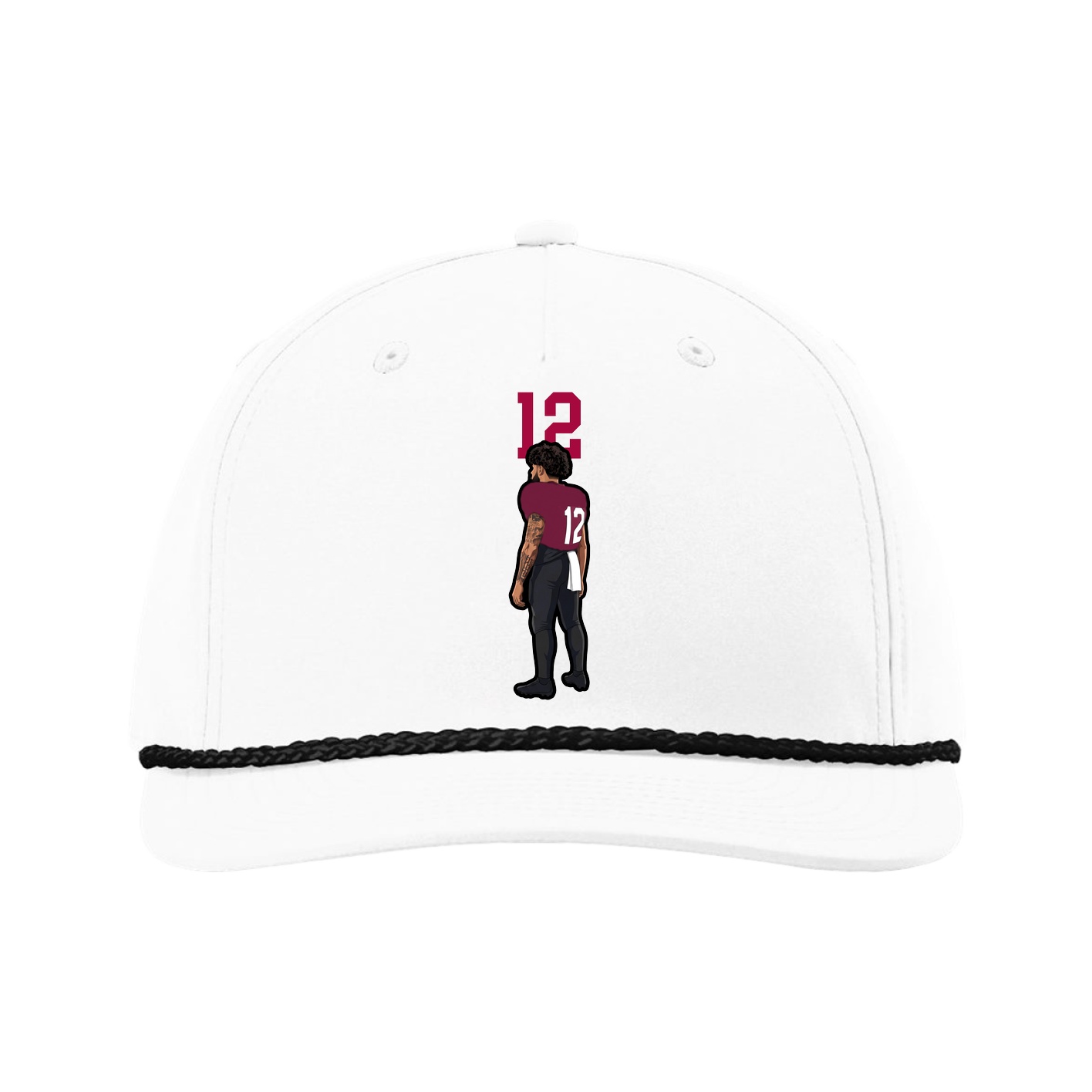 Five-Panel Classic Rope Cap — Number Top in White
