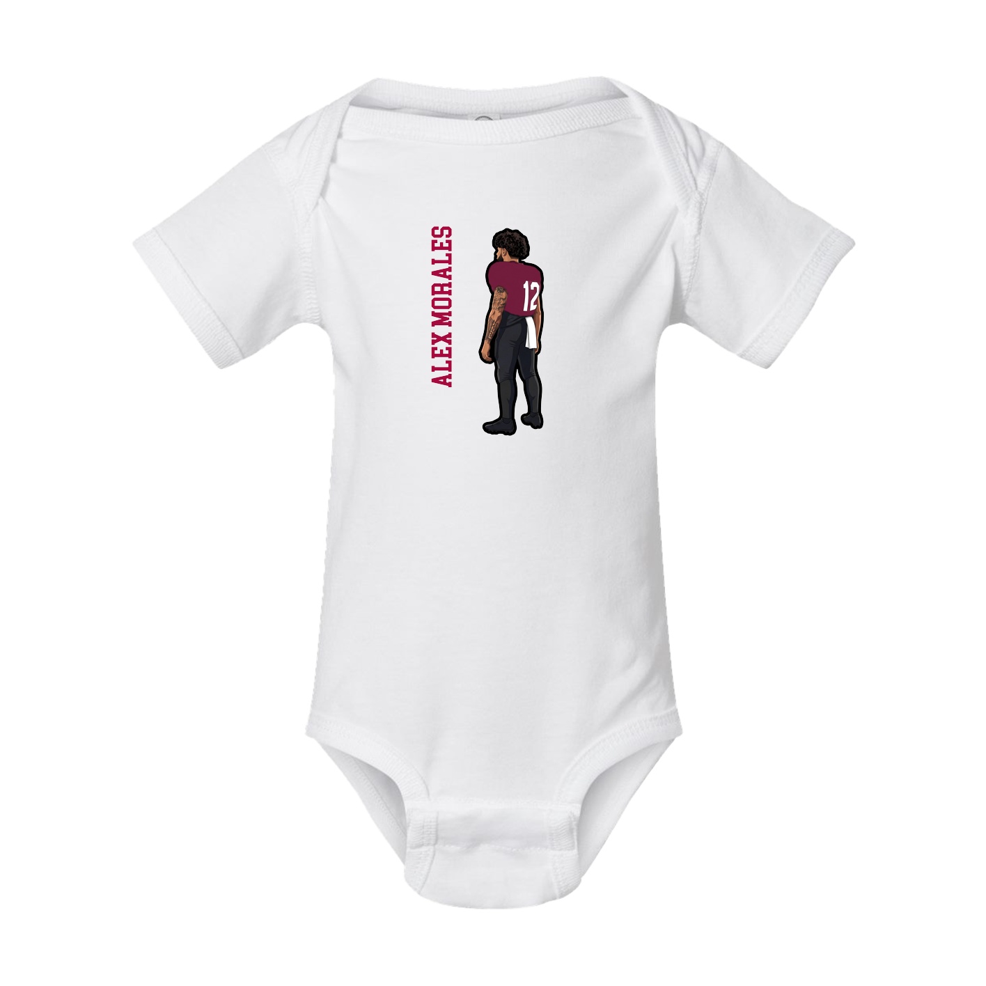 Baby Onesie — Name Vertical in White
