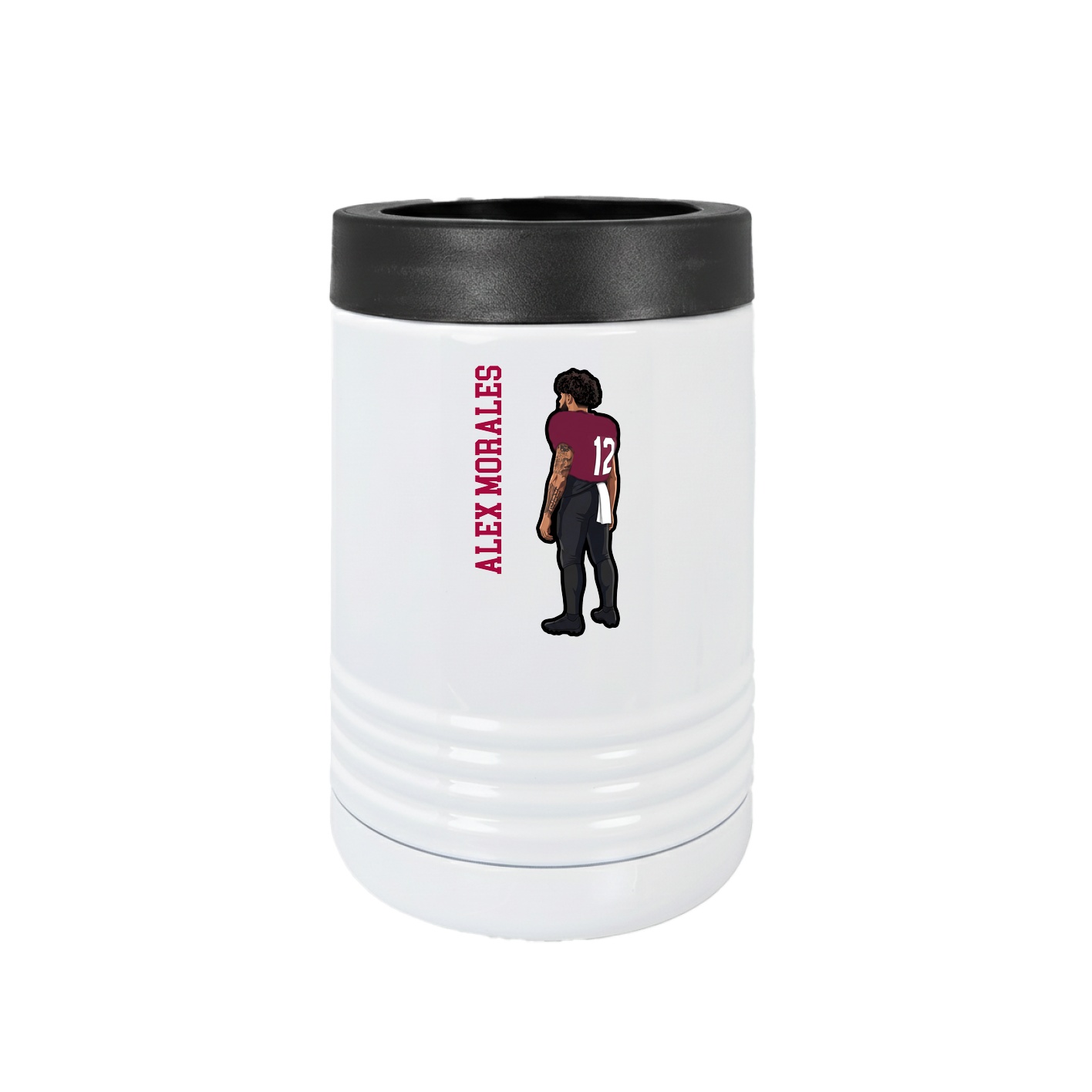 Beverage Holder — Name Vertical in White