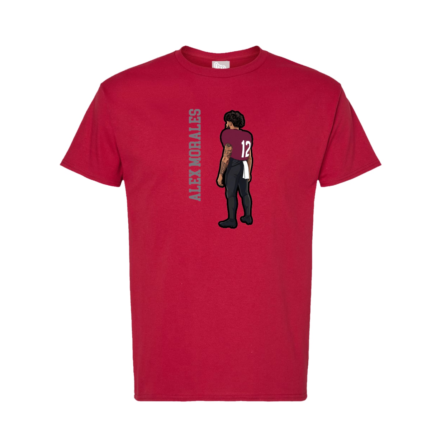 Tee — Name Vertical in Crimson