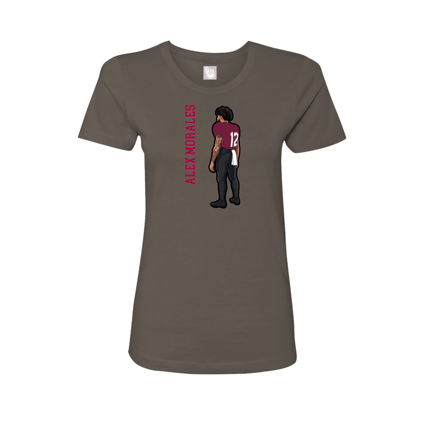 Womens Tee — Name Vertical in Grey