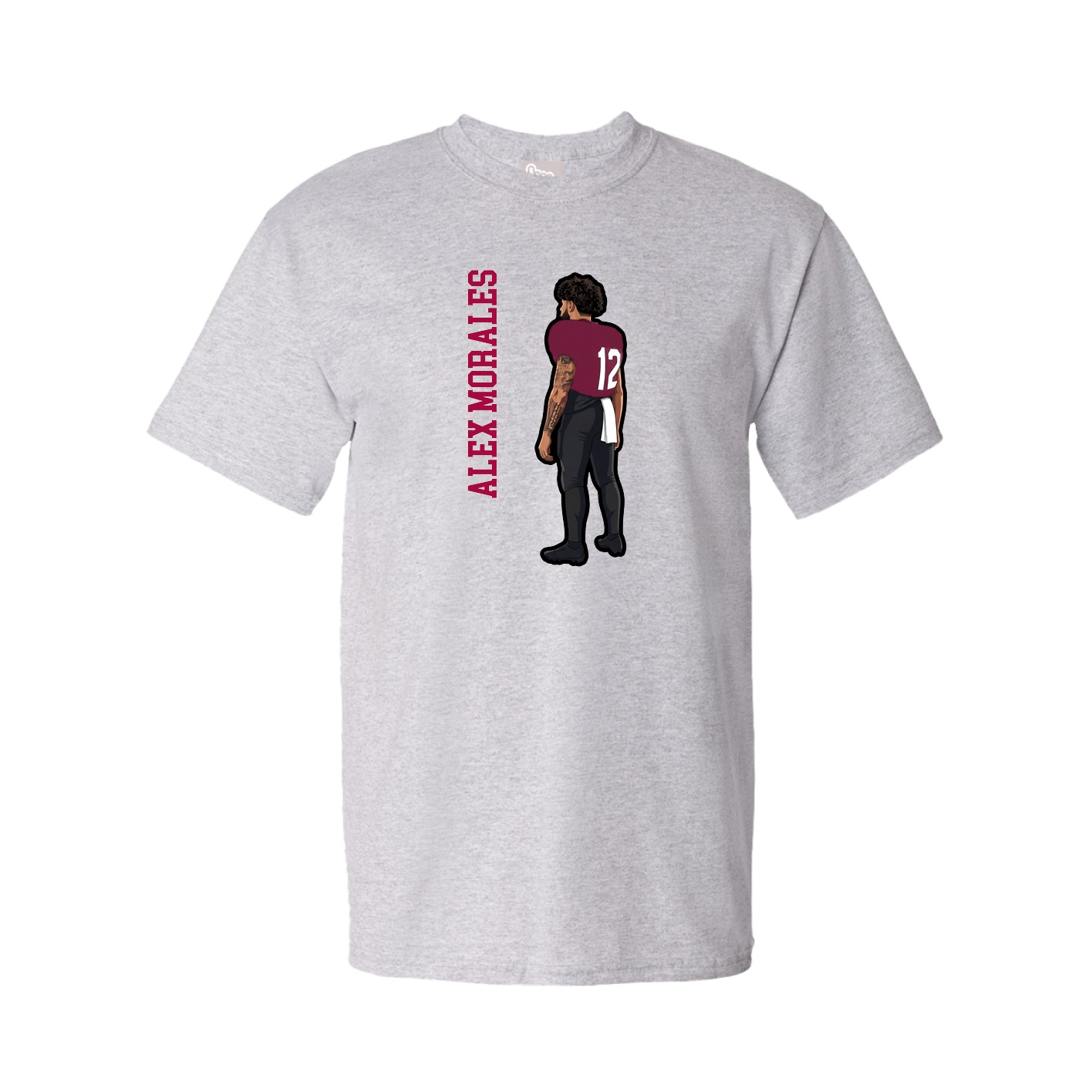Youth Tee — Name Vertical in Grey