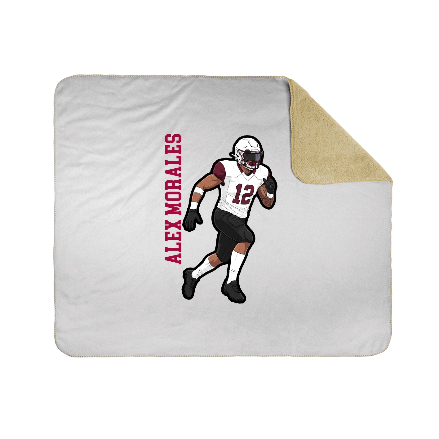 Throw Blanket — Name Vertical in White