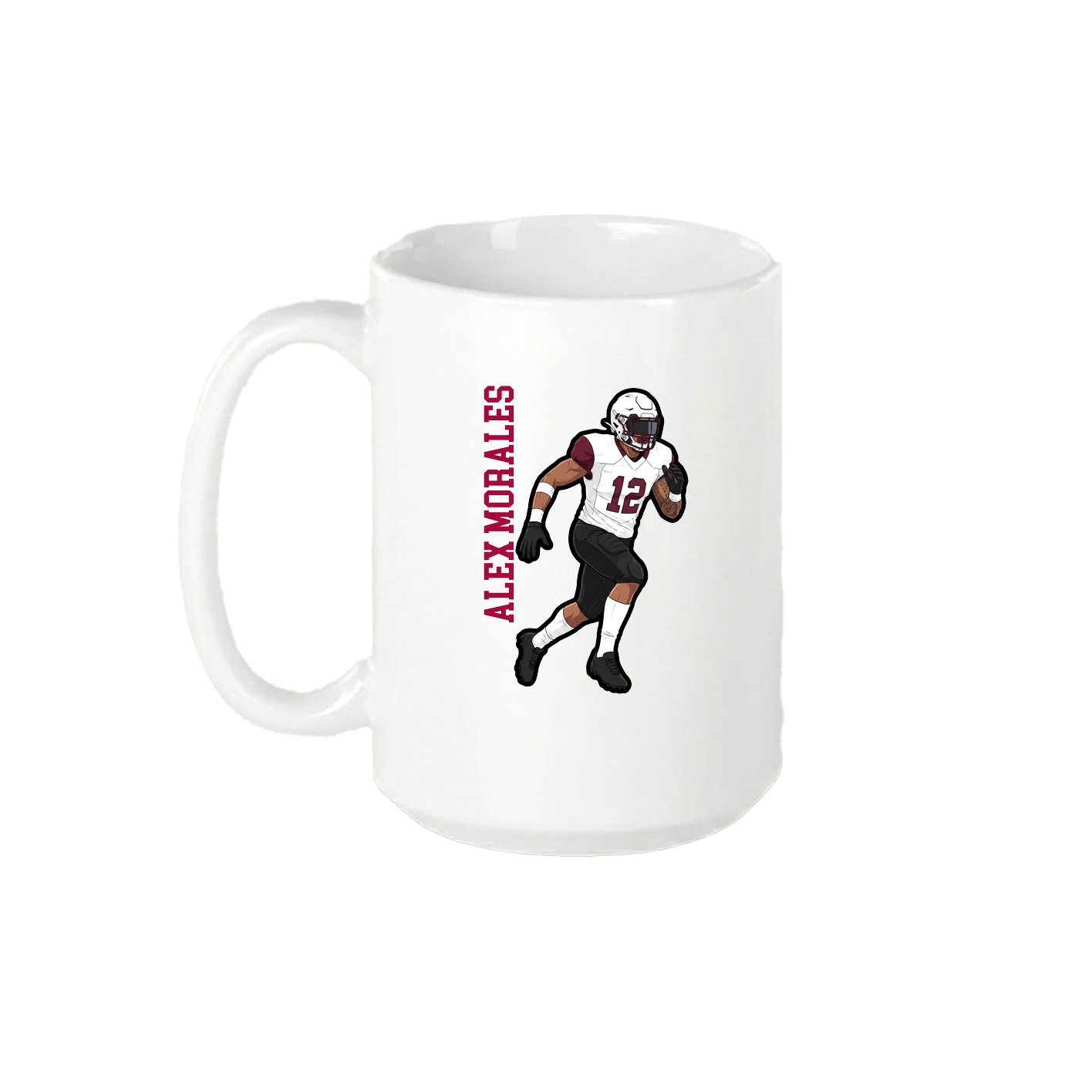 15oz Coffee Mug — Name Vertical in White