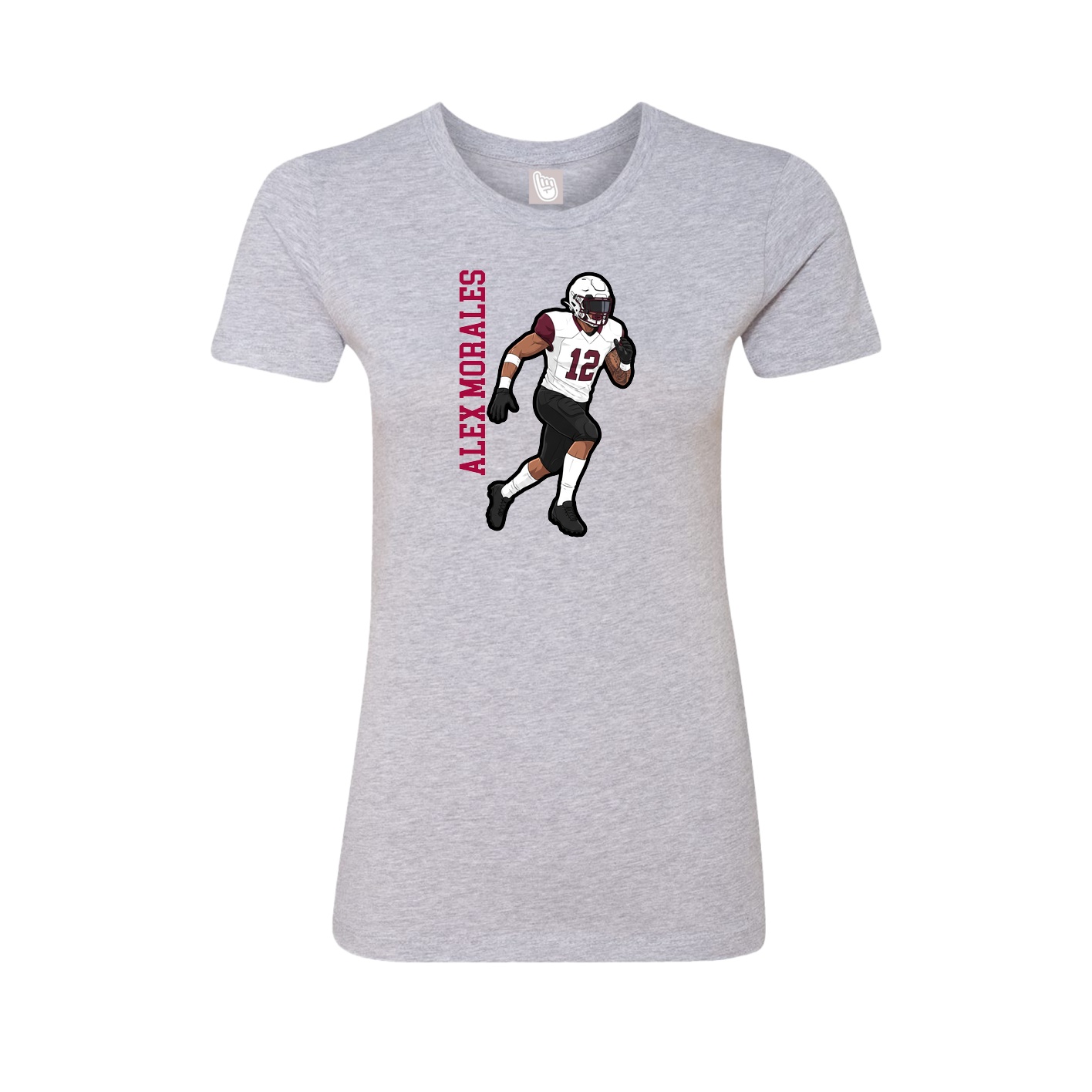 Womens Tee — Name Vertical in Grey