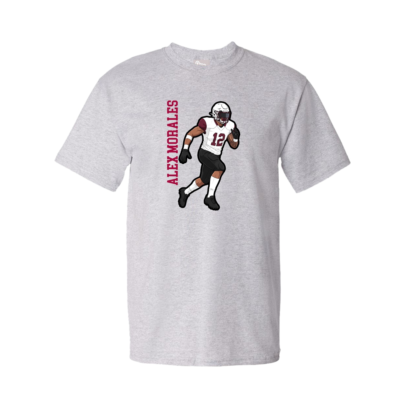 Youth Tee — Name Vertical in Grey