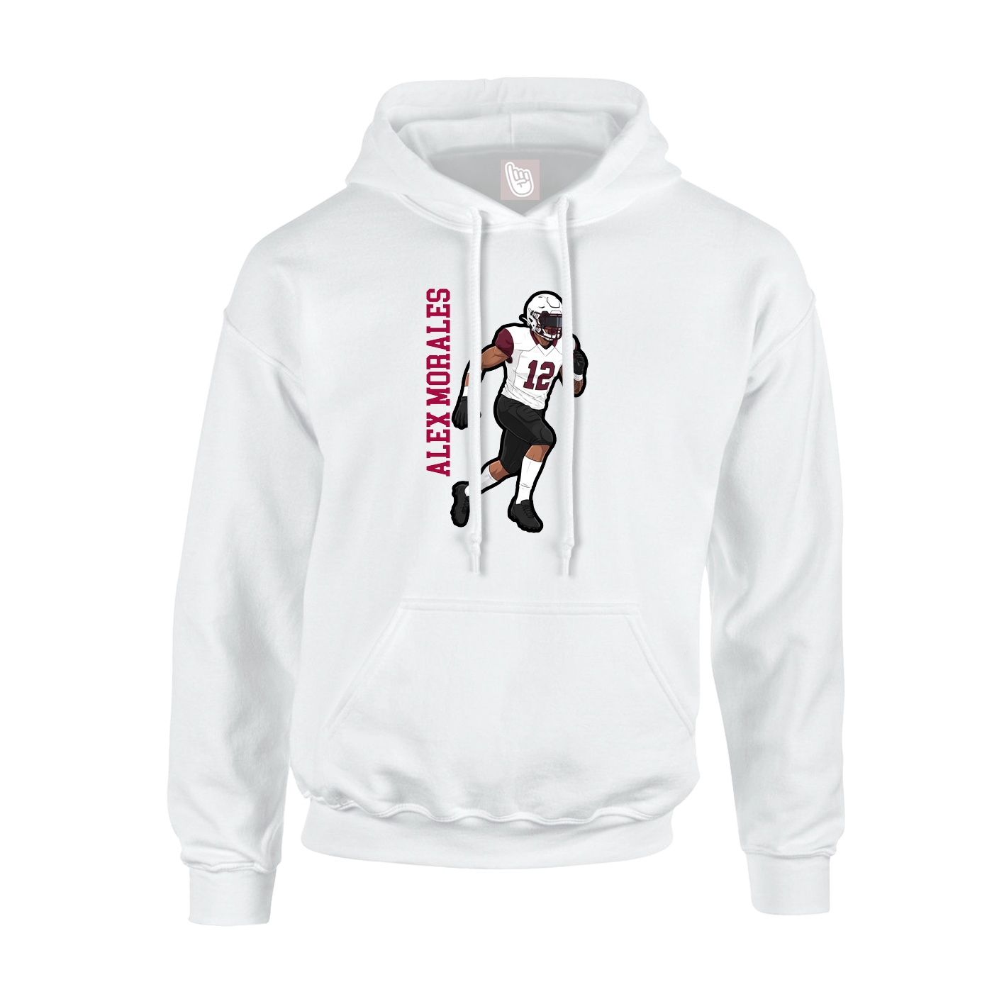 Hoodie — Name Vertical in White