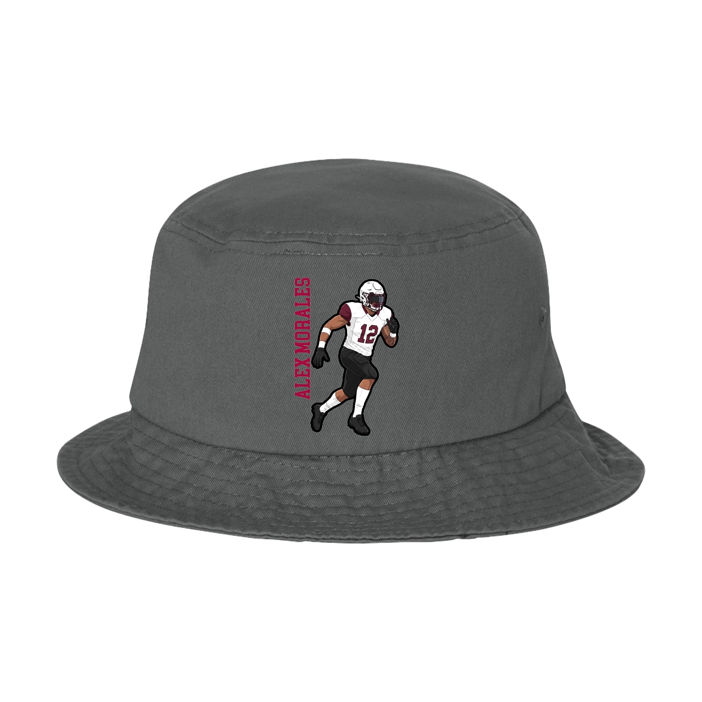 Bucket Cap — Name Vertical in Grey