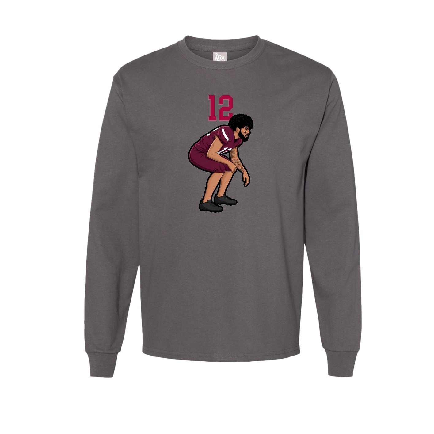 Long Sleeve Tee — Number Top in Grey