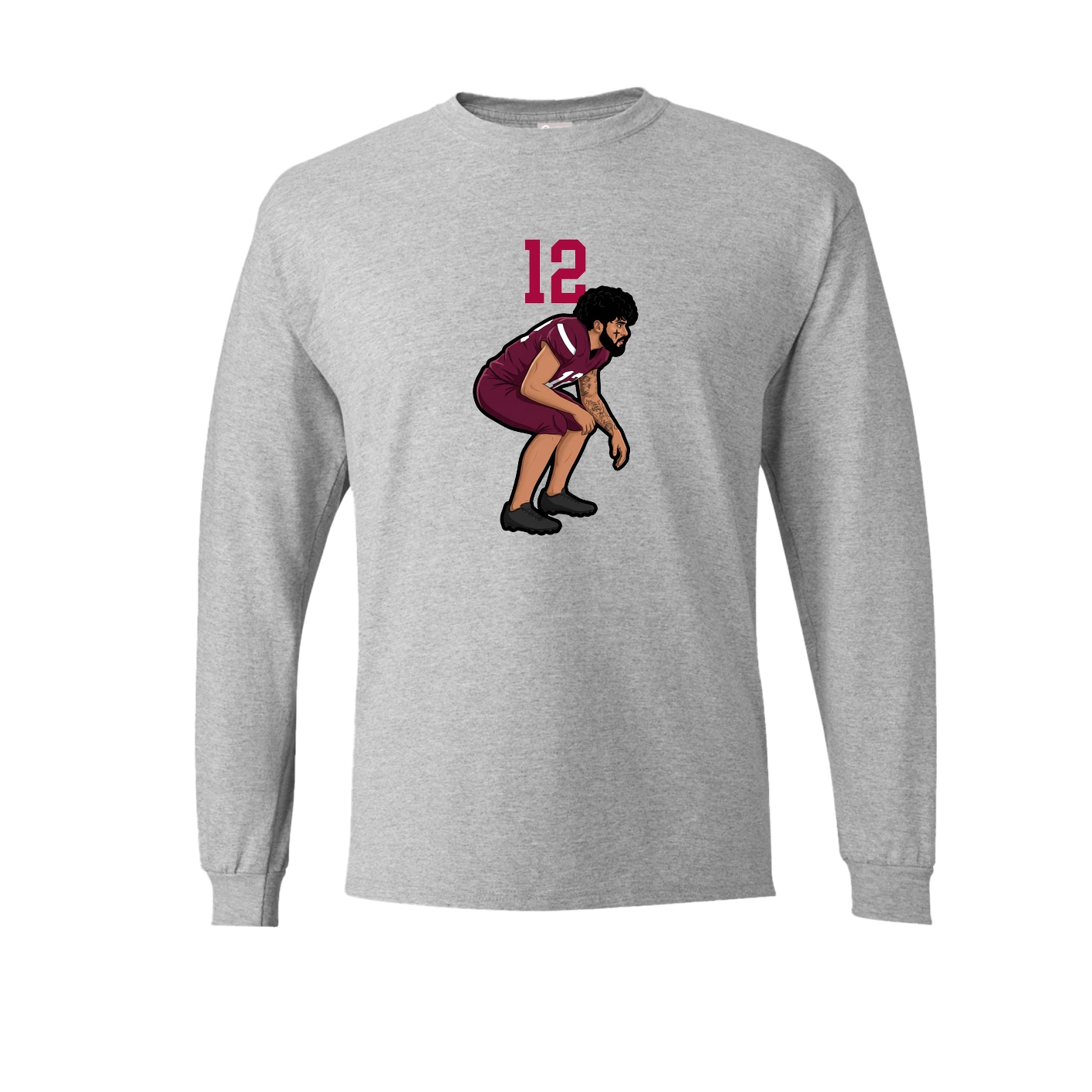 Long Sleeve Tee — Number Top in Grey
