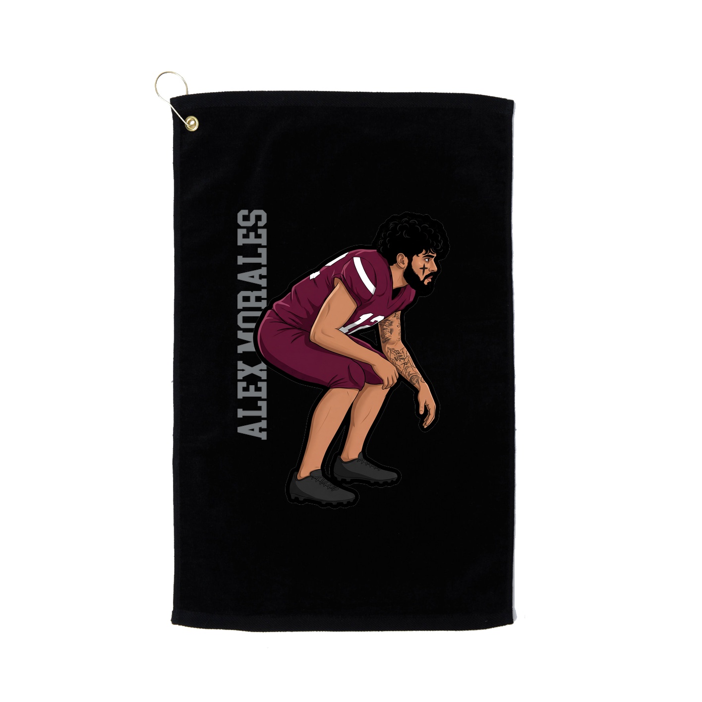Golf Towel — Name Vertical in Black